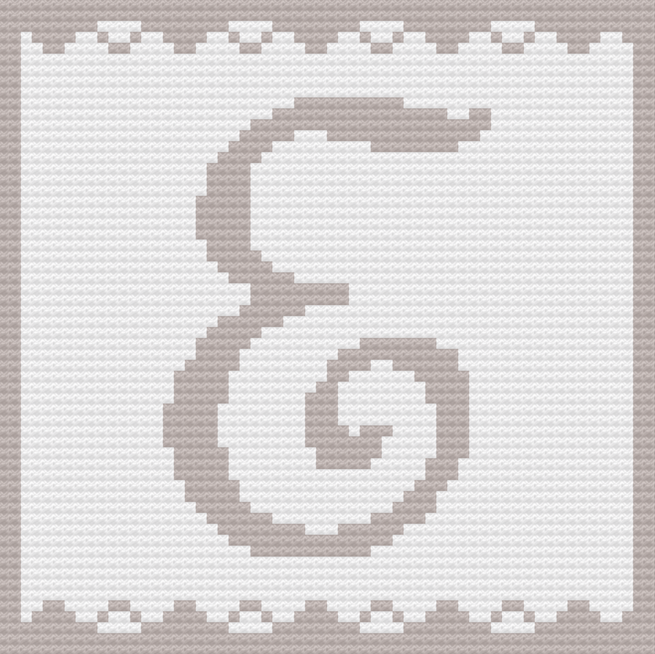 Letter E Baby Afghan, C2C Crochet Pattern