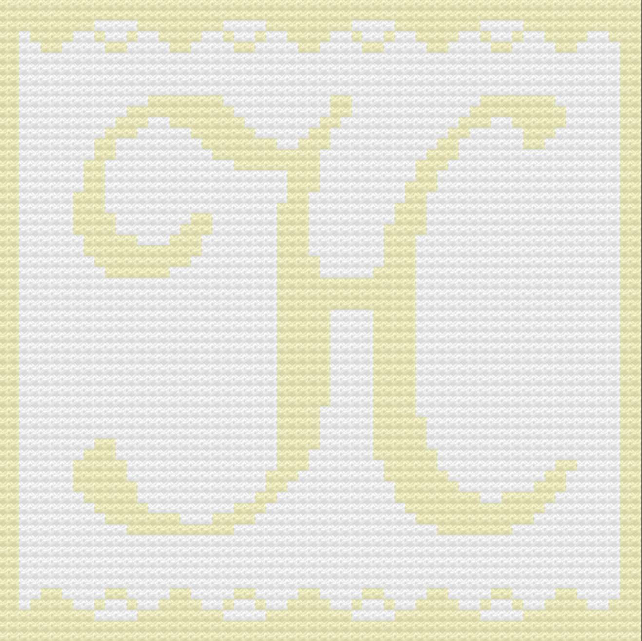 Letter H Baby Afghan, C2C Crochet Pattern