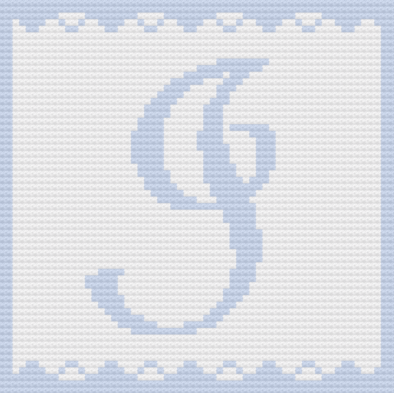 Letter I Baby Afghan, C2C Crochet Pattern