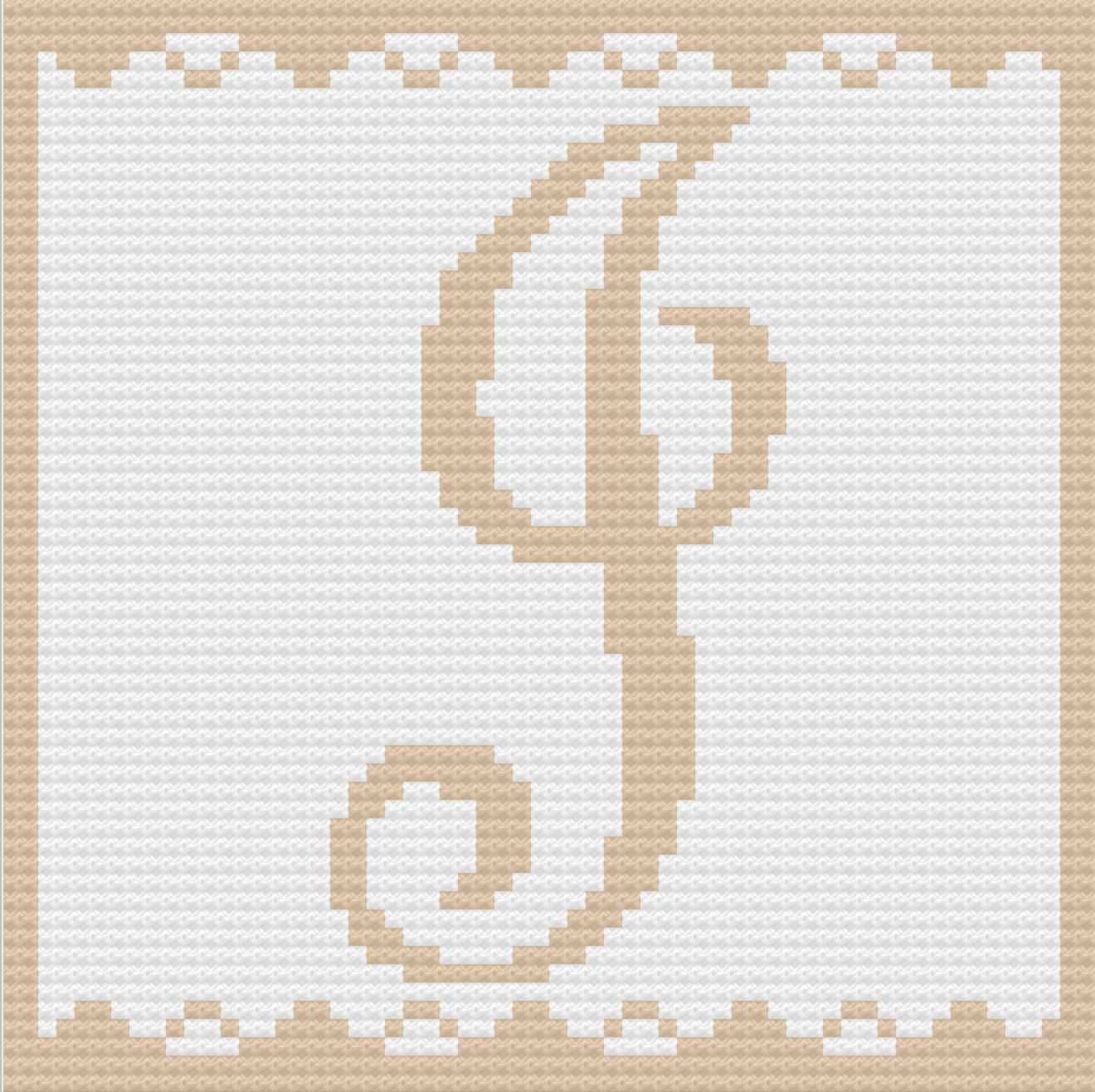 Letter J Baby Afghan, C2C Crochet Pattern