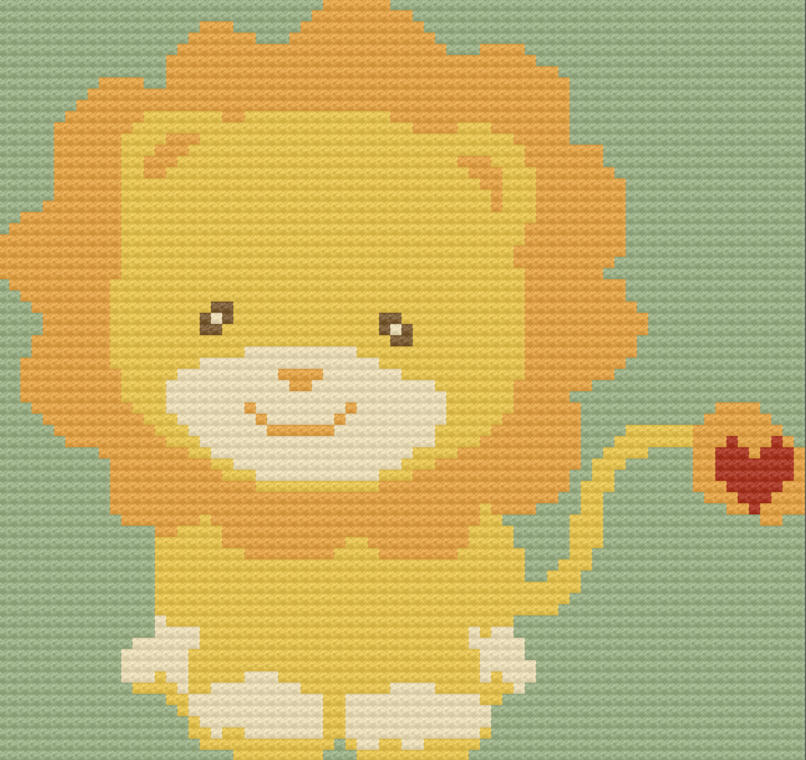 Lion Heart Tail Kids Afghan, C2C Crochet Pattern, Written Row by Row, Color Counts, Instant Download, C2C Graph, C2C Pattern, Graphgan Pattern, Corner to Corner, Graphgan, Crochet Pattern