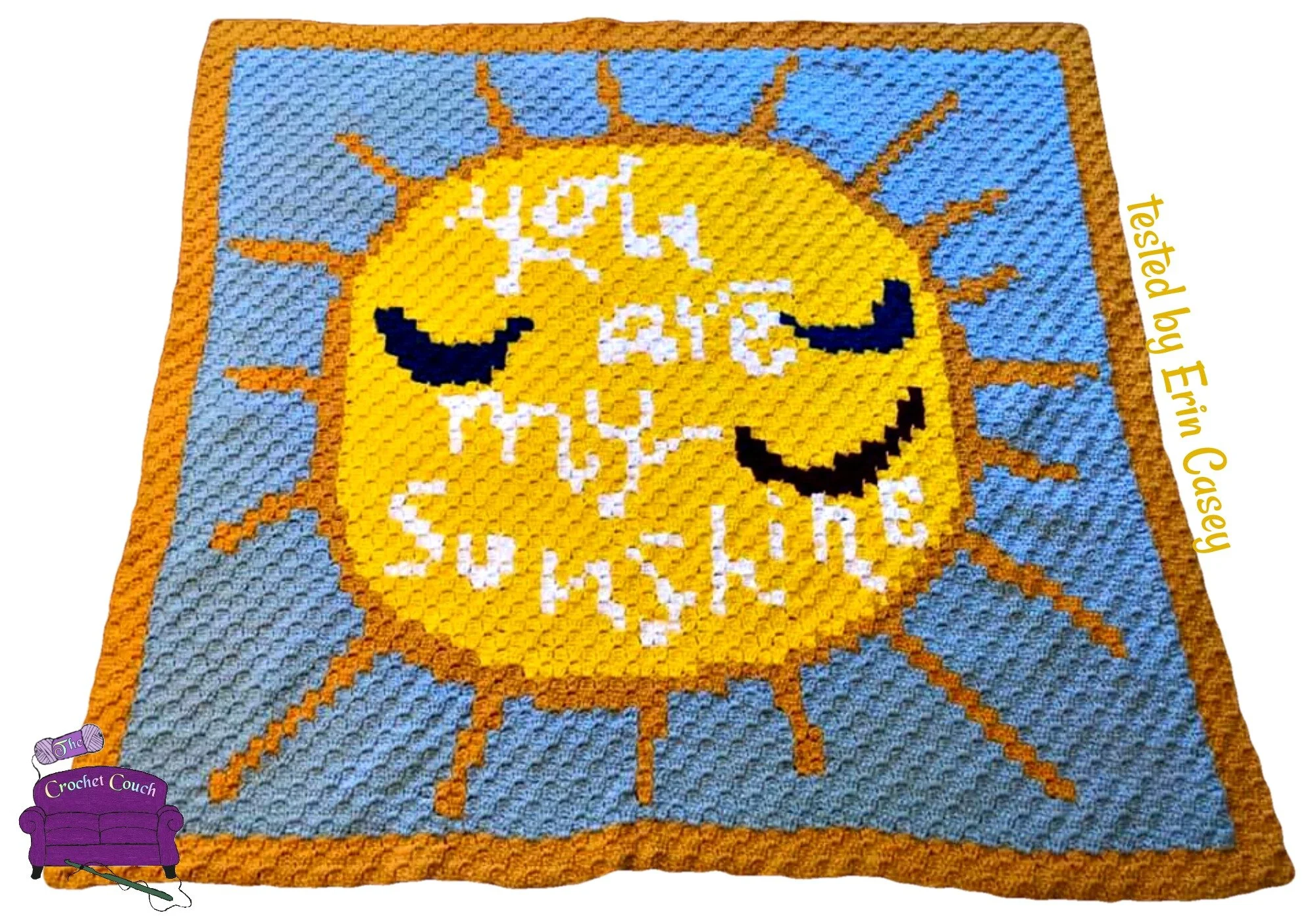 You Are My Sunshine Afghan, C2C Crochet Pattern