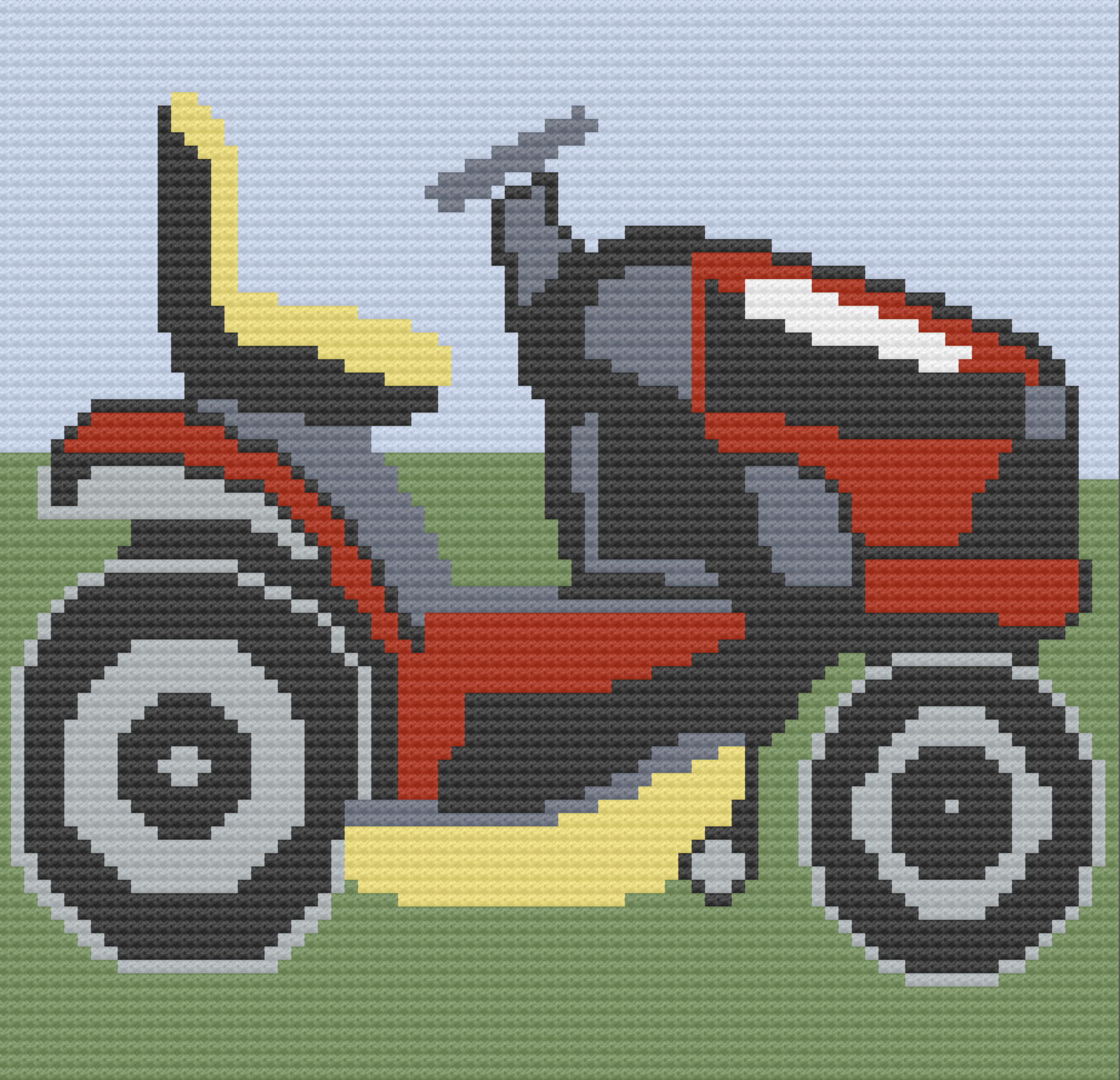 Lawnmower Afghan, C2C Crochet Pattern, Written Row by Row, Color Counts, Instant Download, C2C Graph, C2C Pattern, Graphgan Pattern, Corner to Corner, Graphgan, Crochet Pattern