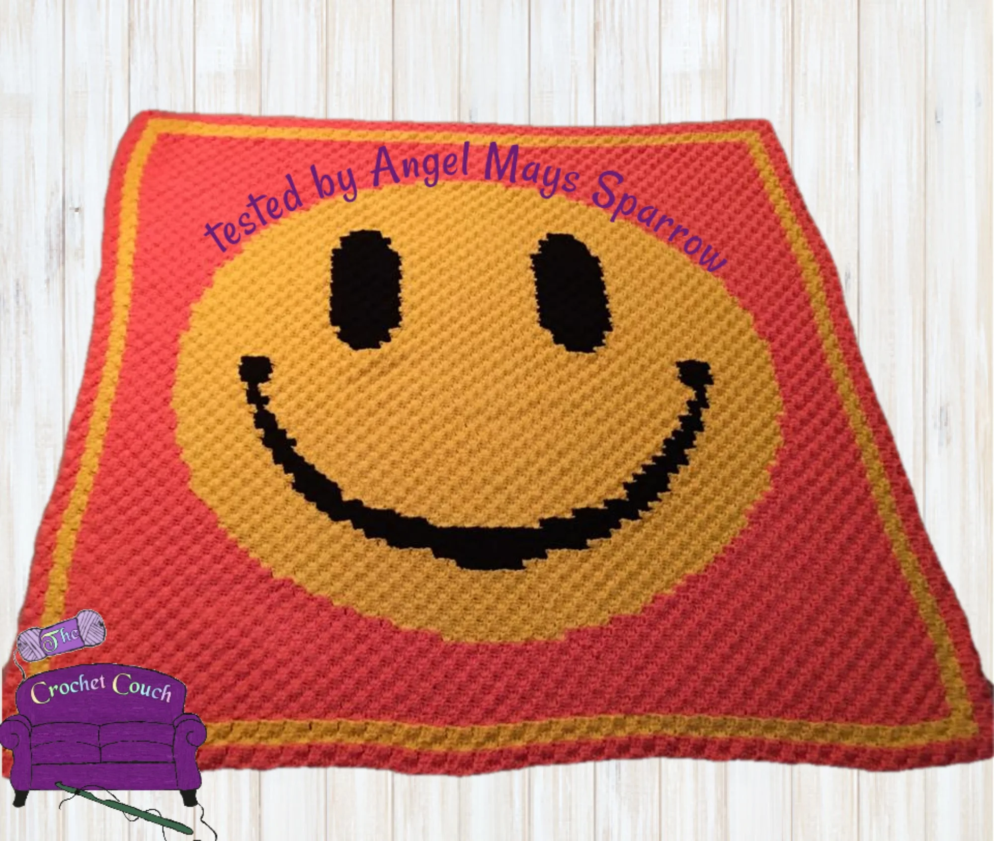 Smiley Face Afghan, C2C Crochet Pattern, Written Row by Row, Color Counts, Instant Download, C2C Graph, C2C Pattern, Graphgan Pattern, Corner to Corner, Graphgan, Crochet Pattern