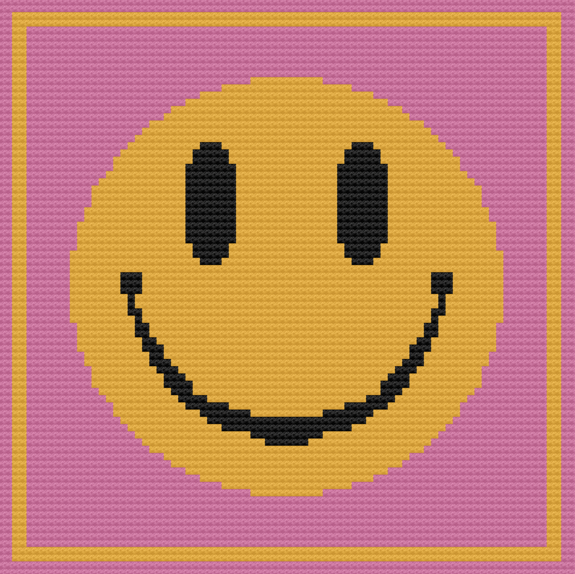 Smiley Face Afghan, C2C Crochet Pattern, Written Row by Row, Color Counts, Instant Download, C2C Graph, C2C Pattern, Graphgan Pattern, Corner to Corner, Graphgan, Crochet Pattern