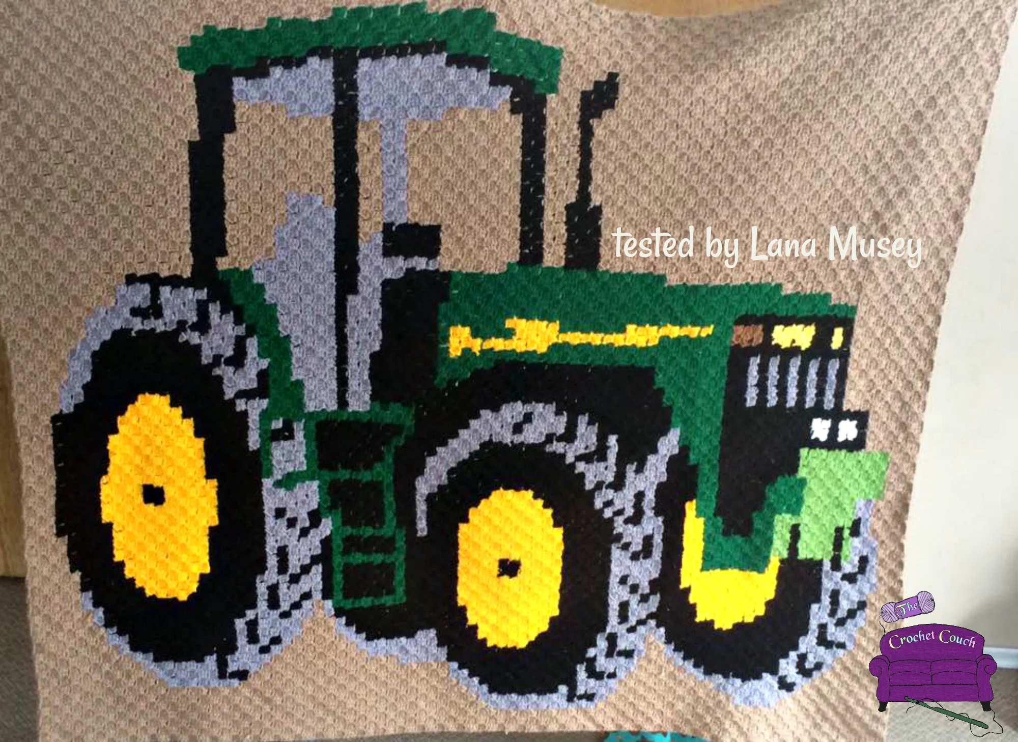 Tractor Afghan, C2C Crochet Pattern, Written Row by Row, Color Counts, Instant Download, C2C Graph, C2C Pattern, Graphgan Pattern, Corner to Corner, Graphgan, Crochet Pattern