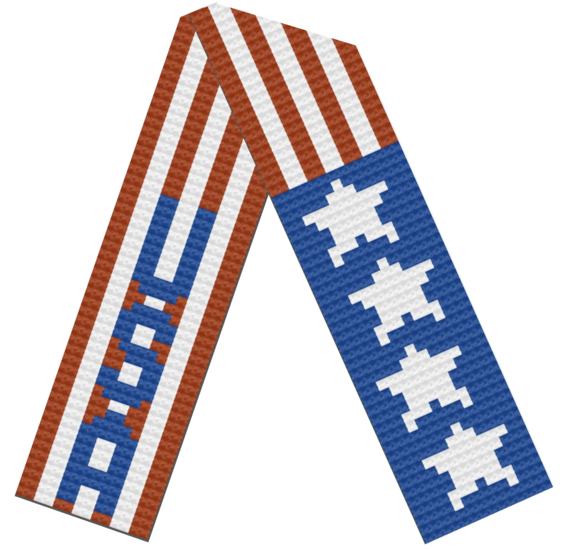 Patriotic Scarf, C2C Crochet Pattern