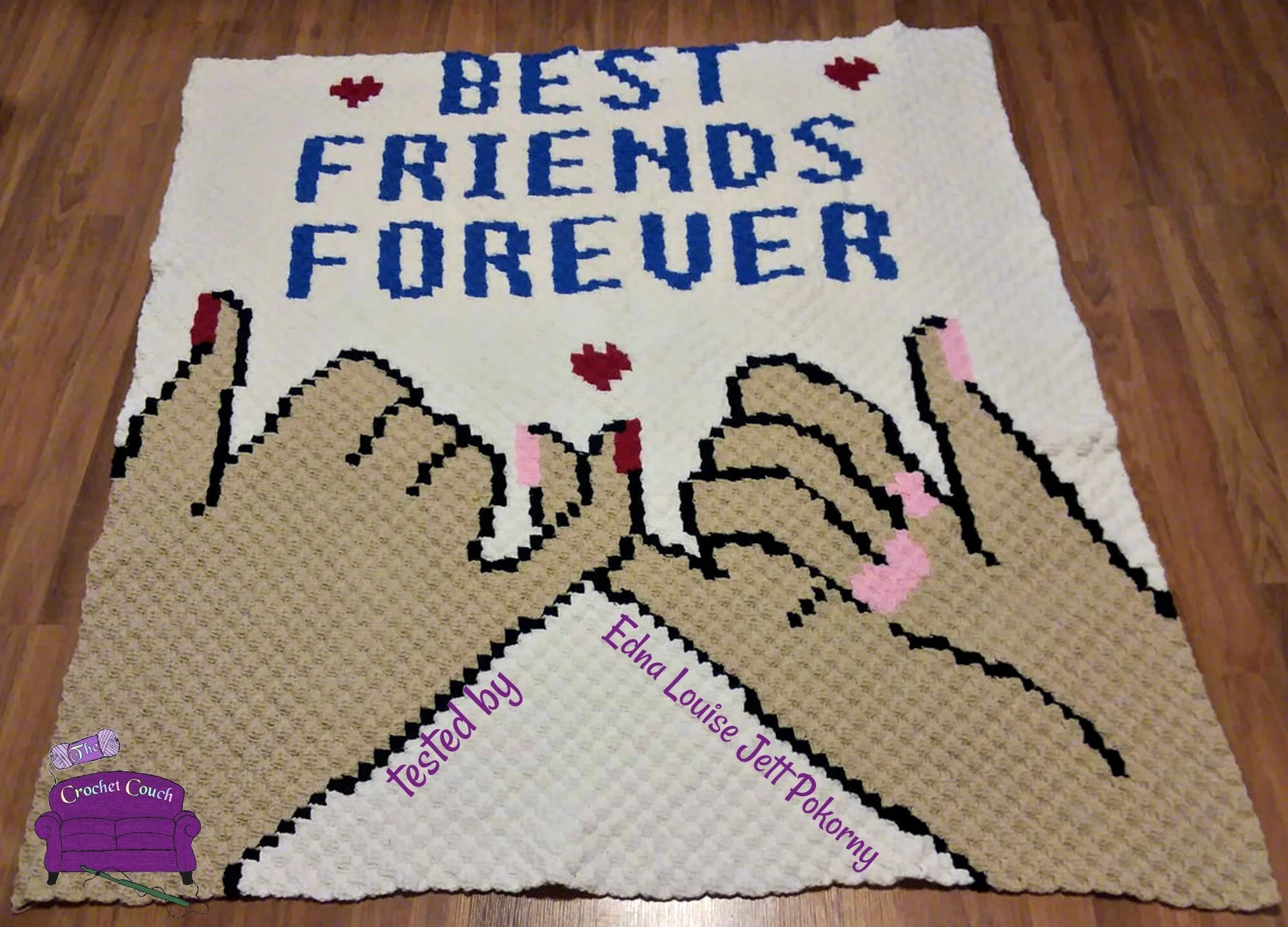 Best Friends Afghan, C2C Crochet Pattern, Written Row by Row, Color Counts, Instant Download, C2C Graph, C2C Pattern, Graphgan Pattern, Corner to Corner, Graphgan, Crochet Pattern
