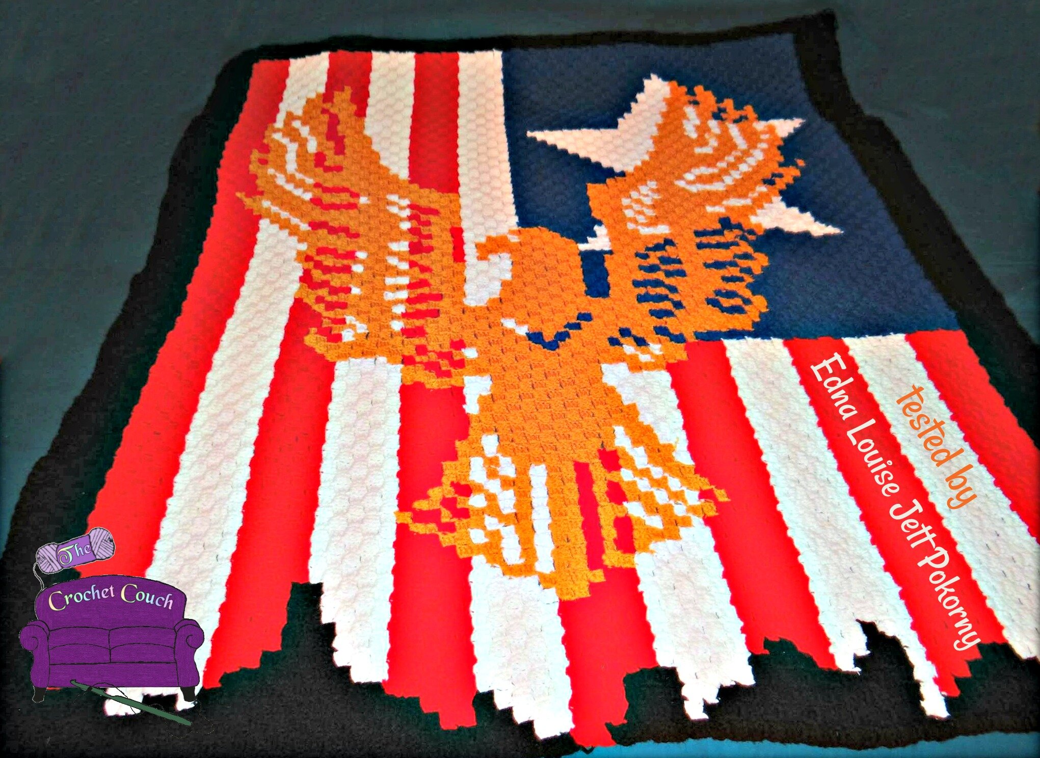 Eagle on Flag Afghan, C2C Crochet Pattern