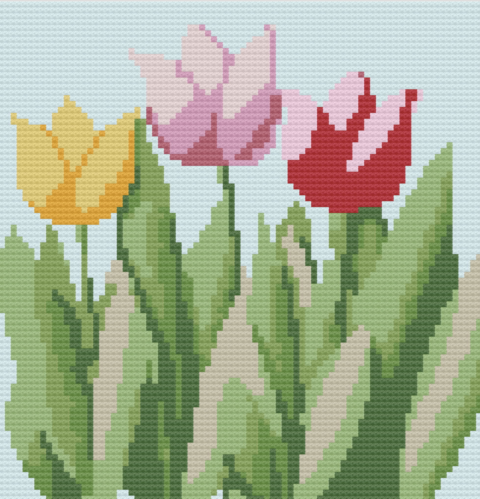 Tulip Afghan, C2C Crochet Pattern, Written Row by Row, Color Counts, Instant Download, C2C Graph, C2C Pattern, Graphgan Pattern, Corner to Corner, Graphgan, Crochet Pattern