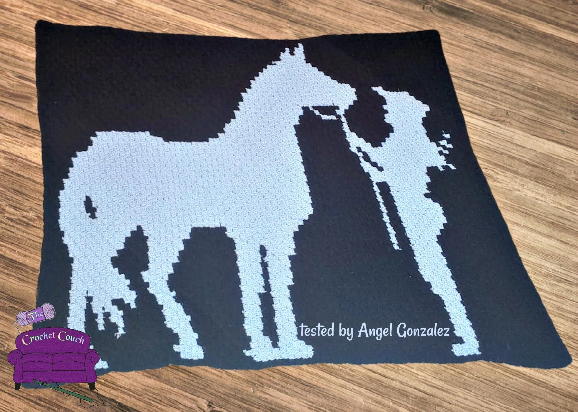 Horse and Rider, Silhouette Afghan, C2C Crochet Pattern
