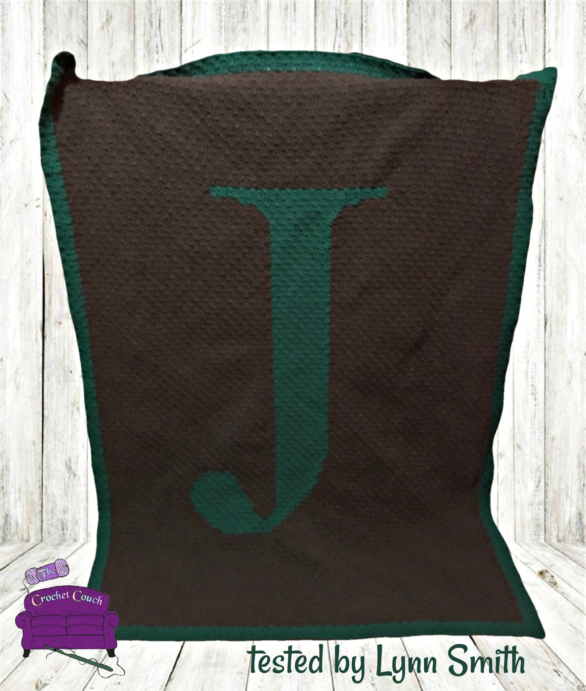 Letter J Afghan, Twin Size, C2C Crochet Pattern
