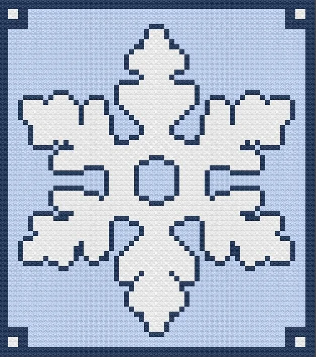 Snowflake Puffy Afghan, C2C Crochet Pattern