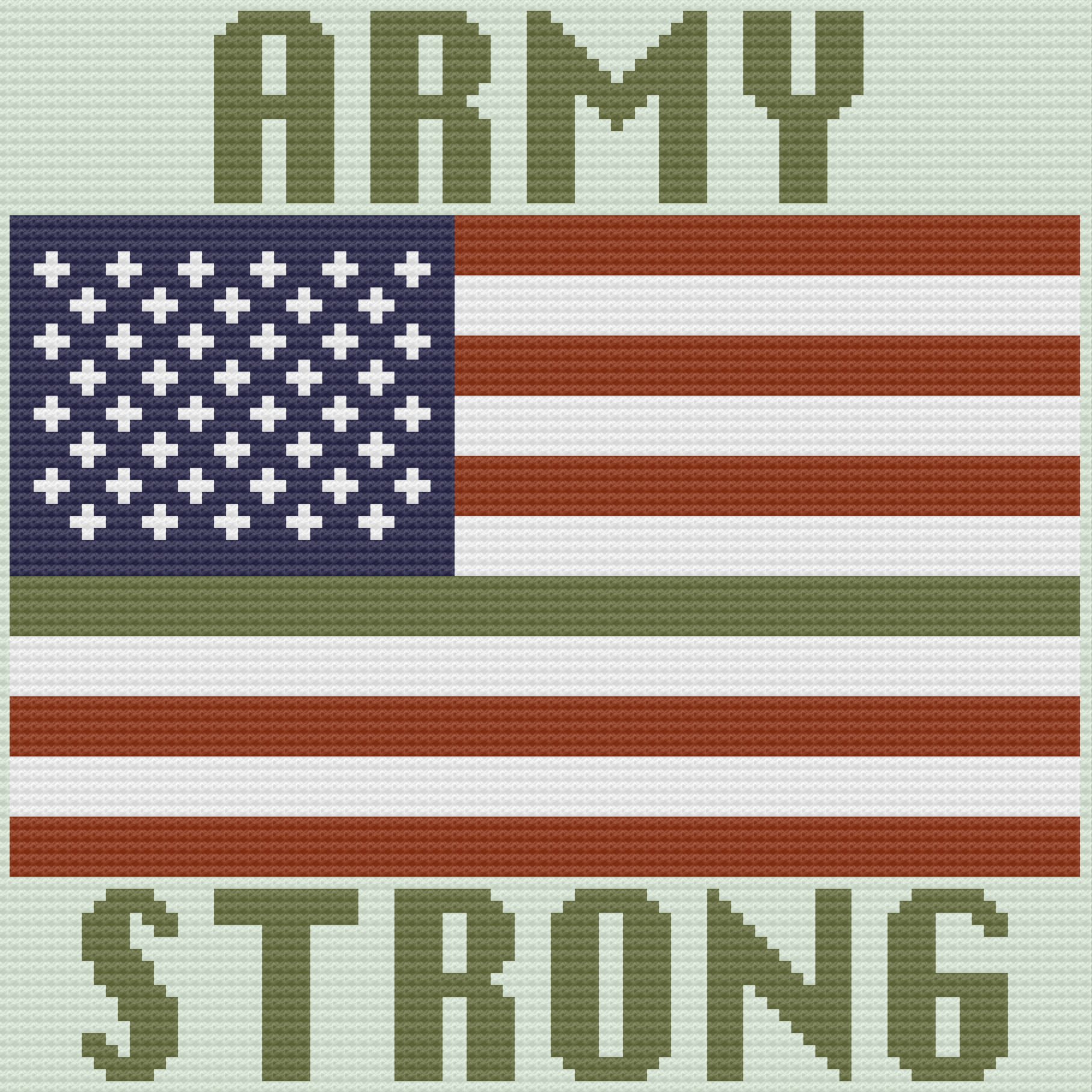 Army Strong Afghan, C2C Crochet Pattern, Written Row by Row, Color Counts, Instant Download, C2C Graph, C2C Pattern, Graphgan Pattern, Corner to Corner, Graphgan, Crochet Pattern