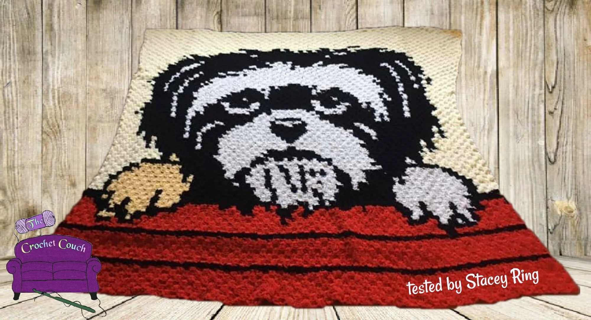 Shih Tzu Afghan, Black and White, C2C Crochet Pattern, Written Row by Row, Color Counts, Instant Download, C2C Graph, C2C Pattern, Graphgan Pattern, Corner to Corner, Graphgan, Crochet Pattern
