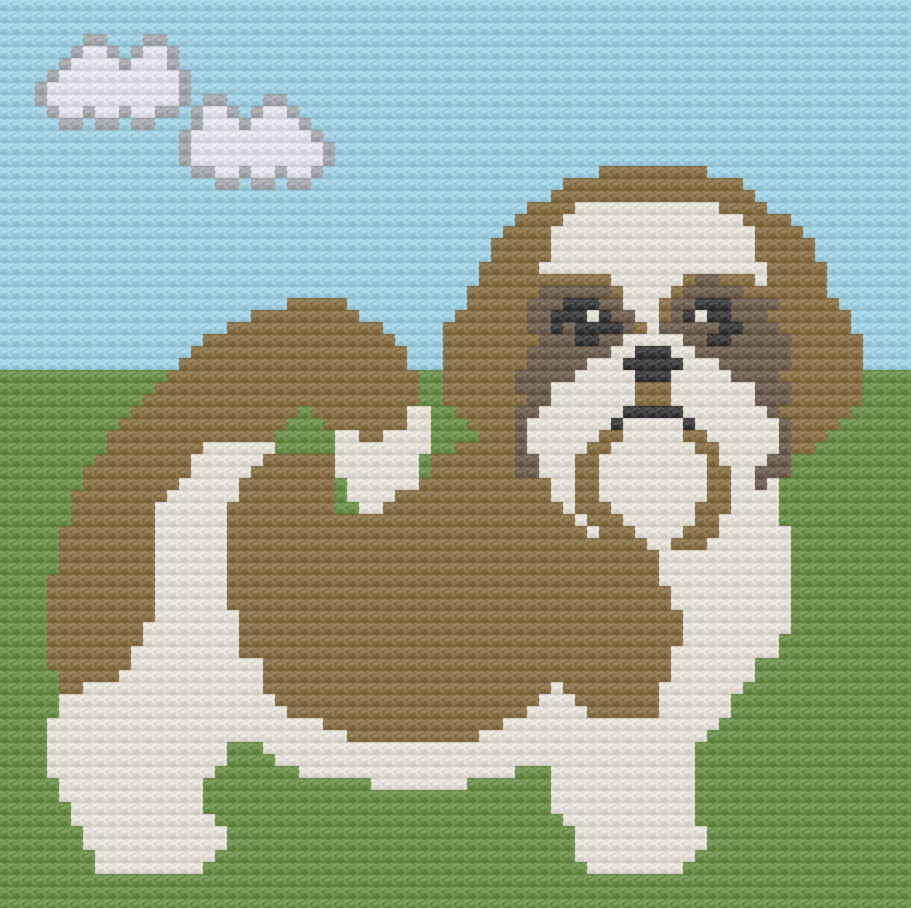 Shih Tzu Afghan, C2C Crochet Pattern, Written Row by Row, Color Counts, Instant Download, C2C Graph, C2C Pattern, Graphgan Pattern, Corner to Corner, Graphgan, Crochet Pattern