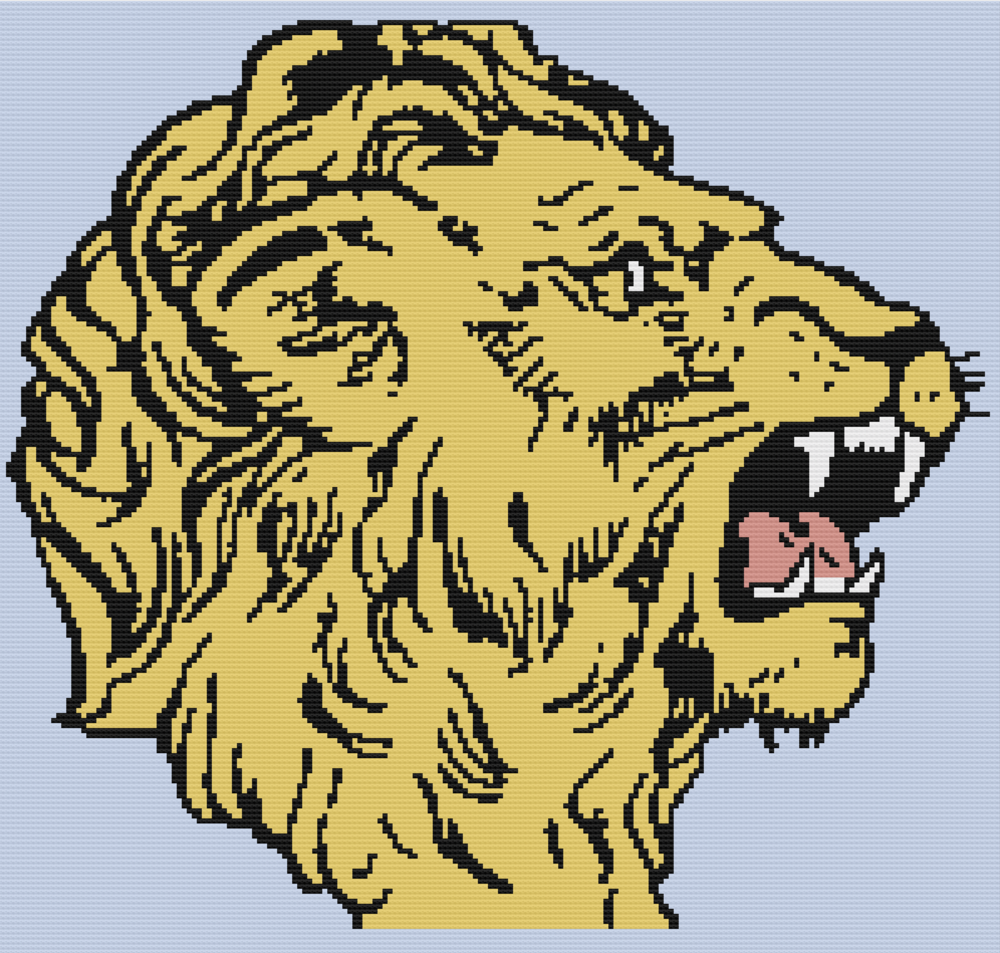 Lion Head Afghan, sc Crochet Pattern, tss Crochet Pattern, Written Row by Row, Color Counts, Instant Download, sc Graph, tss Graph, Graphgan Pattern,  Graphgan, Crochet Pattern