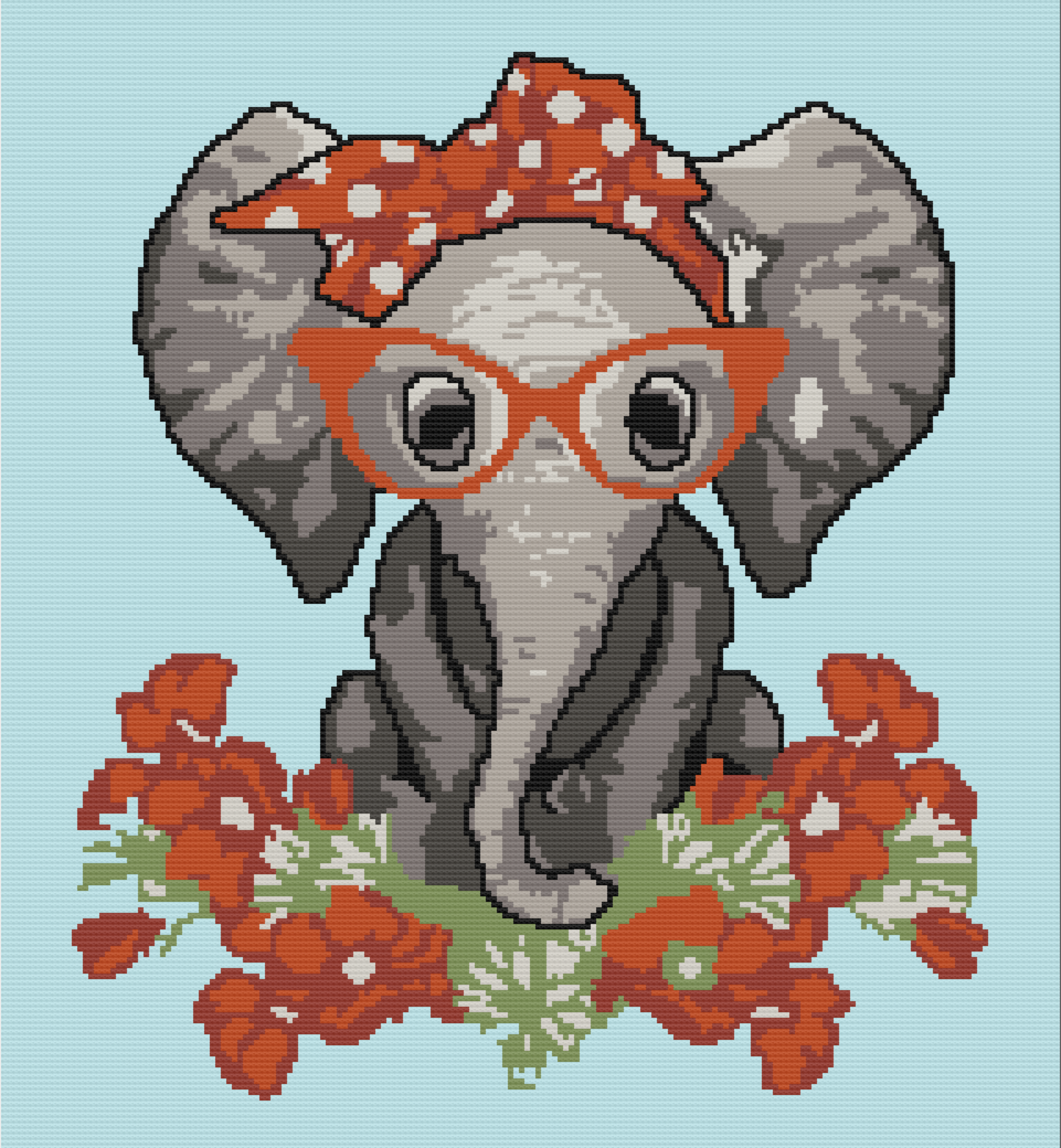 Miss Elephant Afghan, sc Crochet Pattern, tss Crochet Pattern, Written Row by Row, Color Counts, Instant Download, sc Graph, tss Graph, Graphgan Pattern,  Graphgan, Crochet Pattern