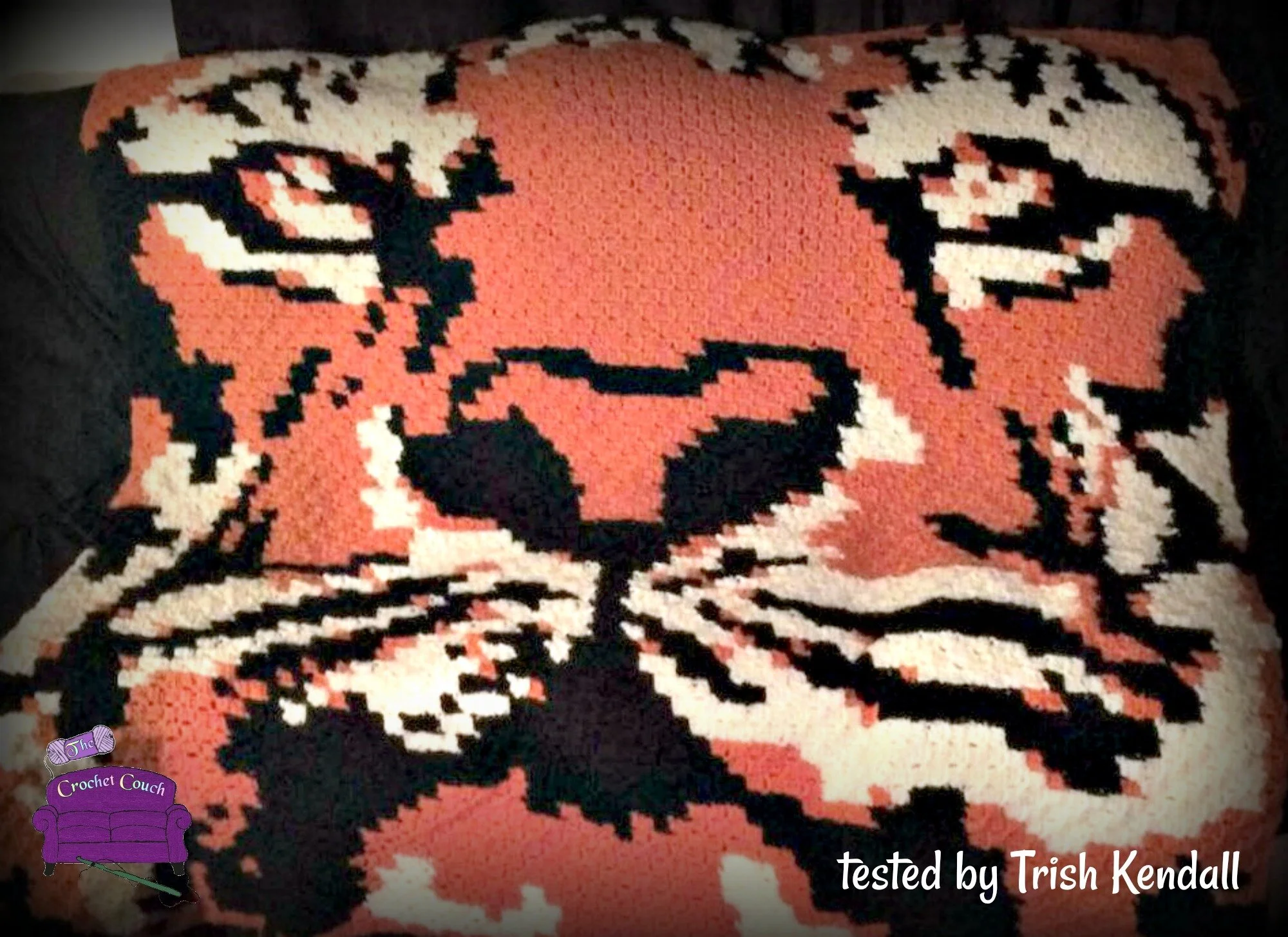 Tiger Afghan, C2C Crochet Pattern, Written Row by Row, Color Counts, Instant Download, C2C Graph, C2C Pattern, Graphgan Pattern, Corner to Corner, Graphgan, Crochet Pattern