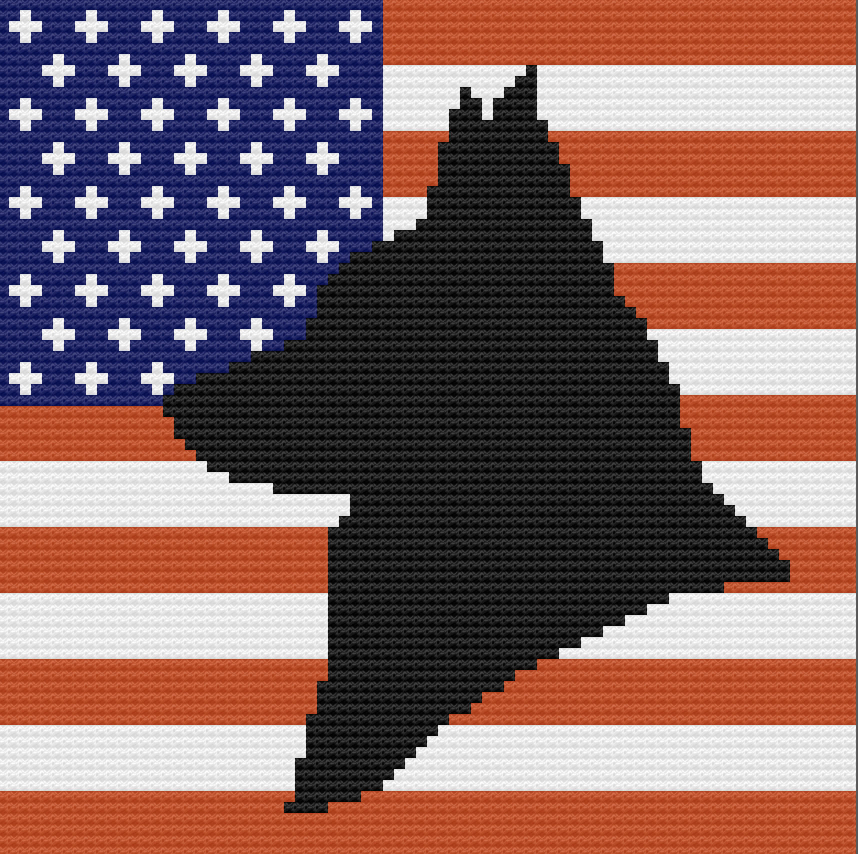 Patriotic Pup Afghan, C2C Crochet Pattern, Written Row by Row, Color Counts, Instant Download, C2C Graph, C2C Pattern, Graphgan Pattern, Corner to Corner, Graphgan, Crochet Pattern
