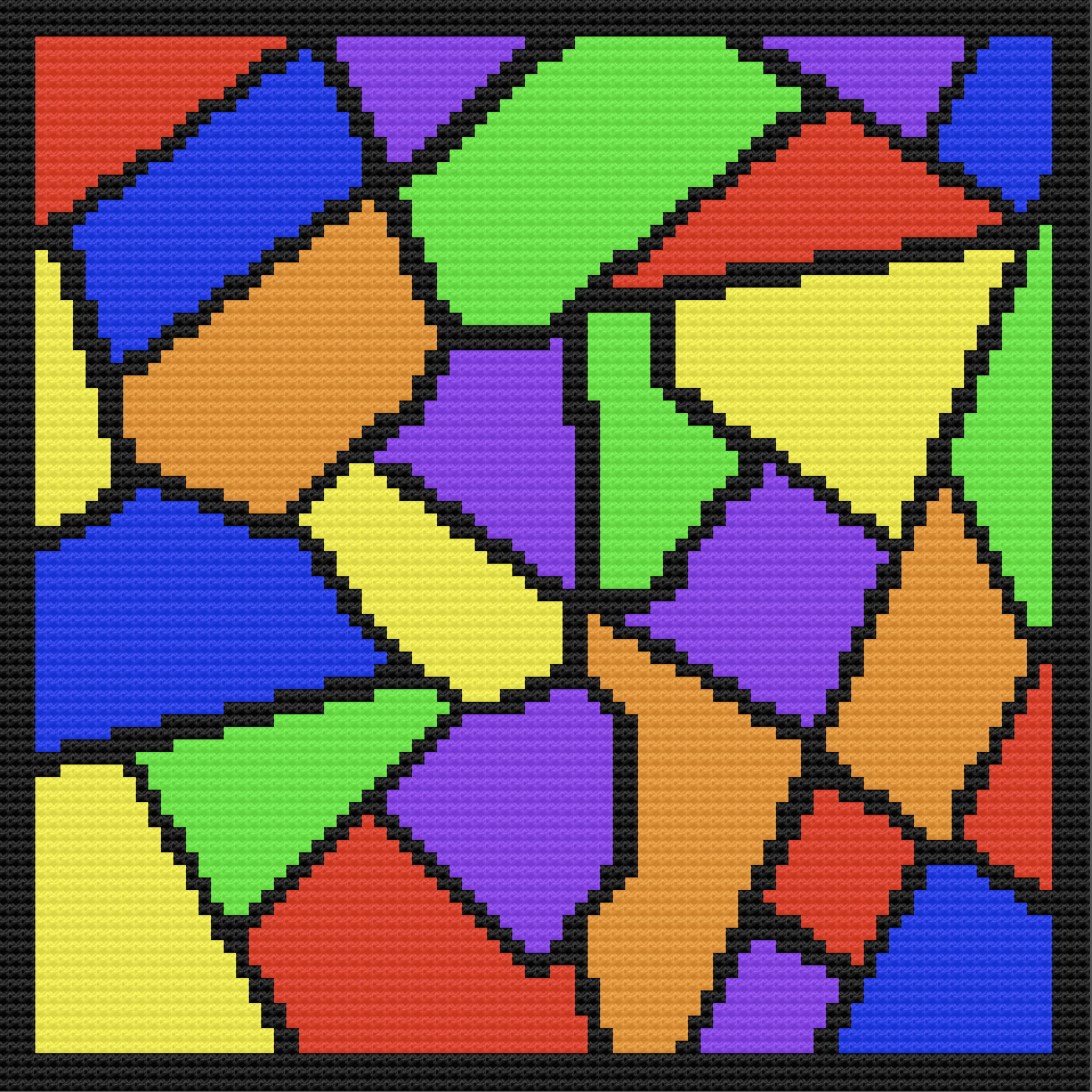 Stained Glass Afghan, C2C Crochet Pattern, Written Row by Row, Color Counts, Instant Download, C2C Graph, C2C Pattern, Graphgan Pattern, Corner to Corner, Graphgan, Crochet Pattern