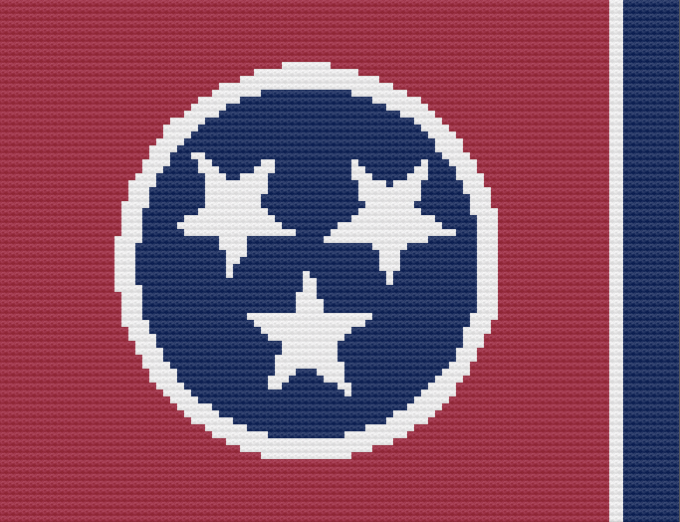 Tennessee Flag Afghan, C2C Crochet Pattern, Written Row by Row, Color Counts, Instant Download, C2C Graph, C2C Pattern, Graphgan Pattern, Corner to Corner, Graphgan, Crochet Pattern