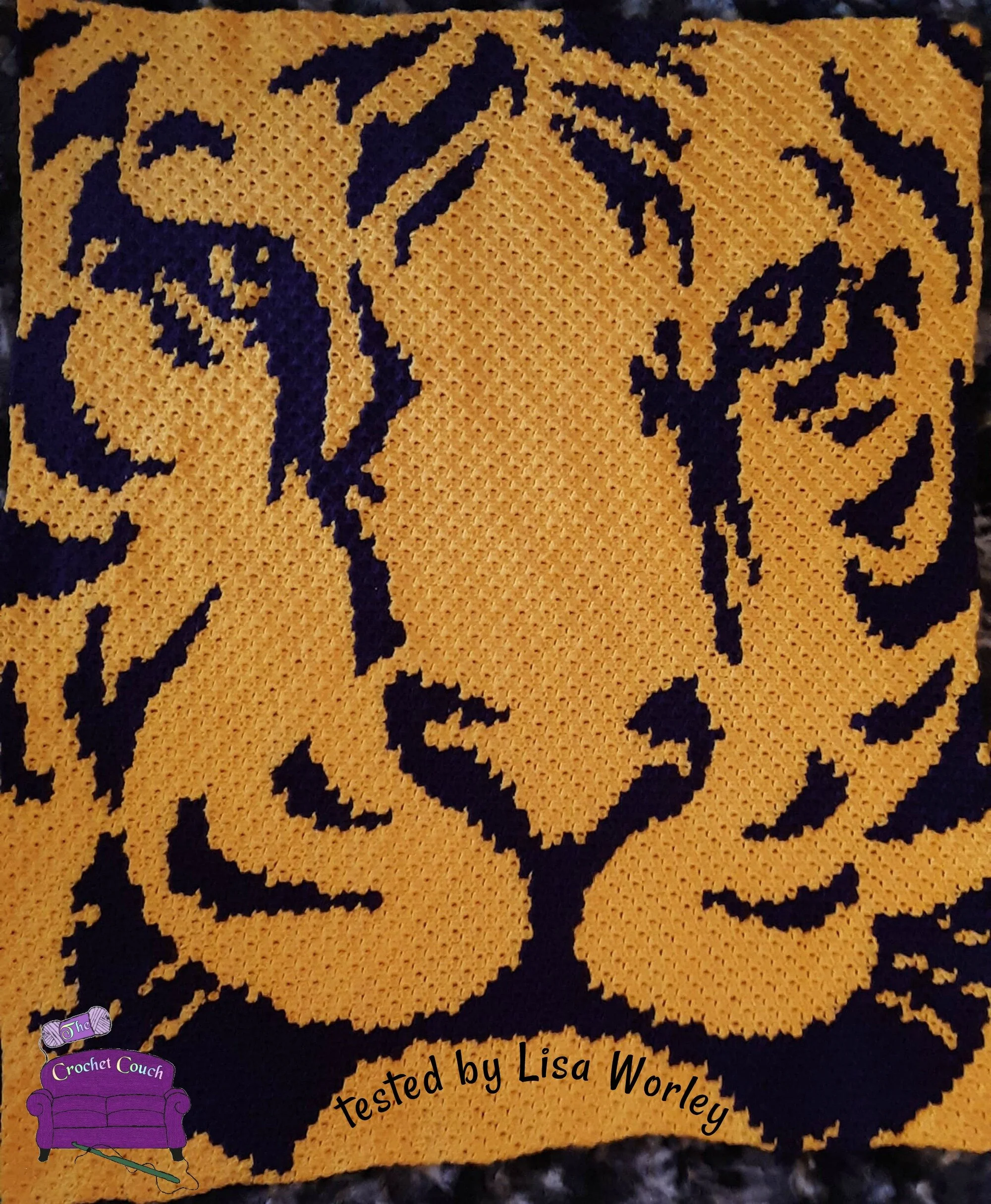 Tiger Afghan, C2C Crochet Pattern, Written Row by Row, Color Counts, Instant Download, C2C Graph, C2C Pattern, Graphgan Pattern, Corner to Corner, Graphgan, Crochet Pattern