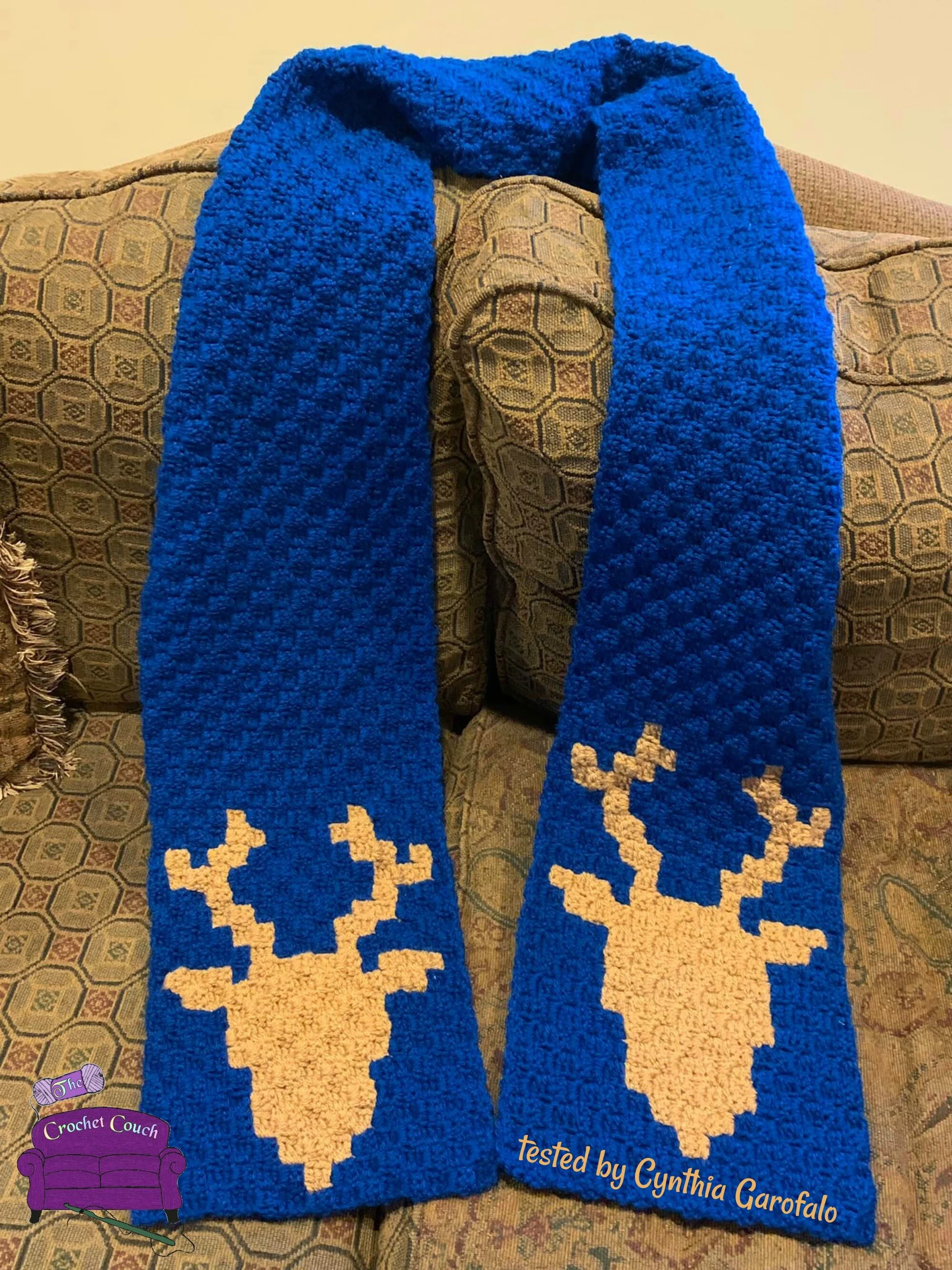 Deer Scarf, C2C Crochet Pattern