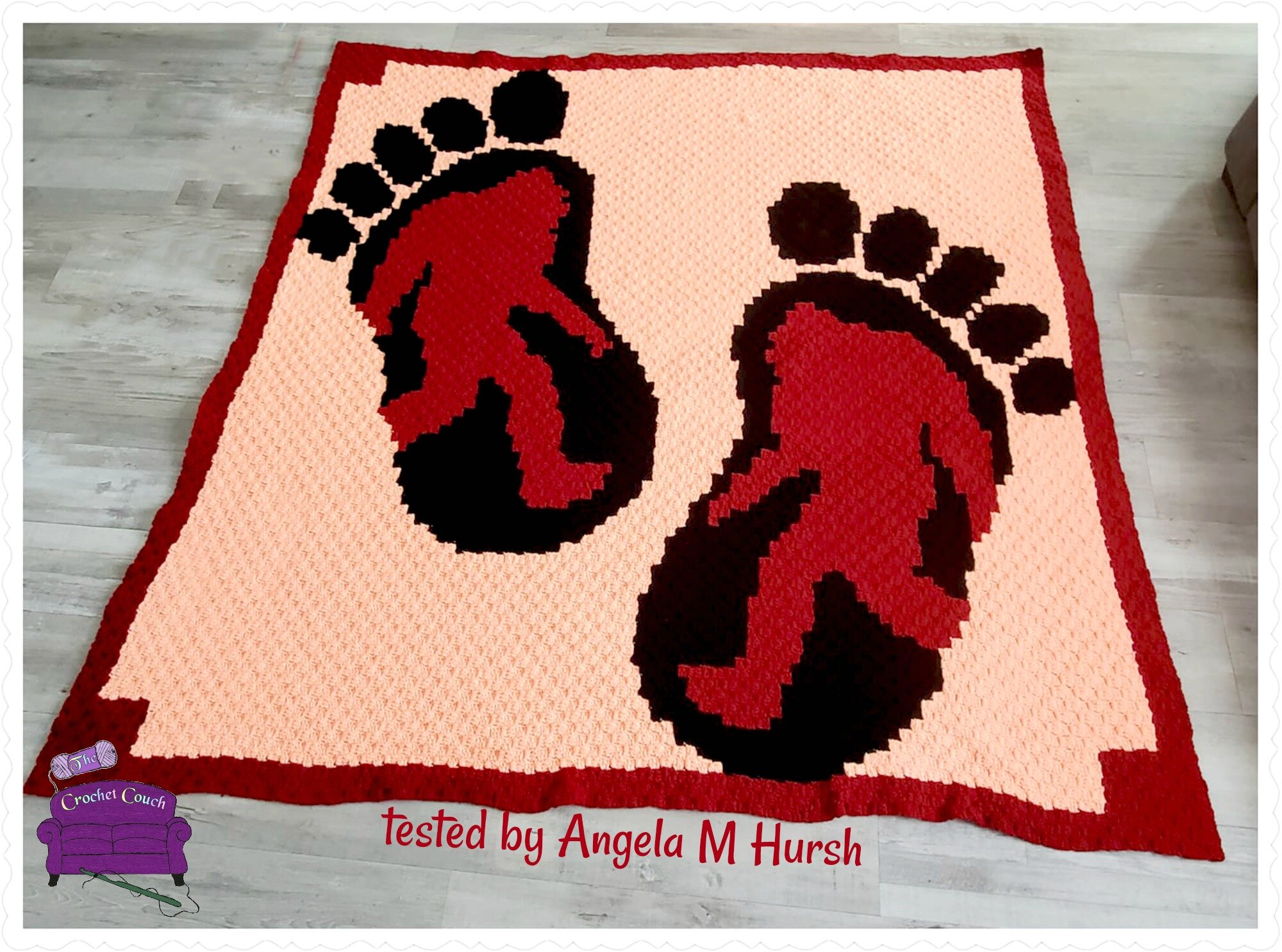 Bigfoot Afghan, C2C Crochet Pattern