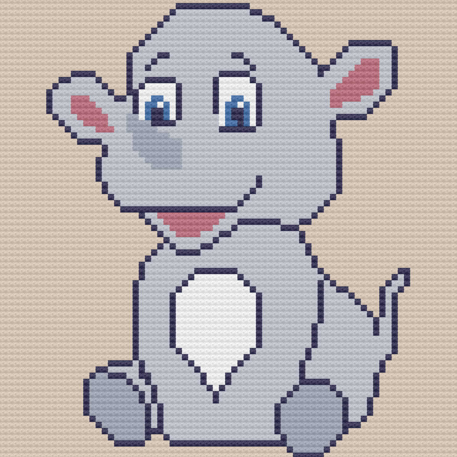 Rhino Kids Afghan, C2C Crochet Pattern, Written Row by Row, Color Counts, Instant Download, C2C Graph, C2C Pattern, Graphgan Pattern, Corner to Corner, Graphgan, Crochet Pattern
