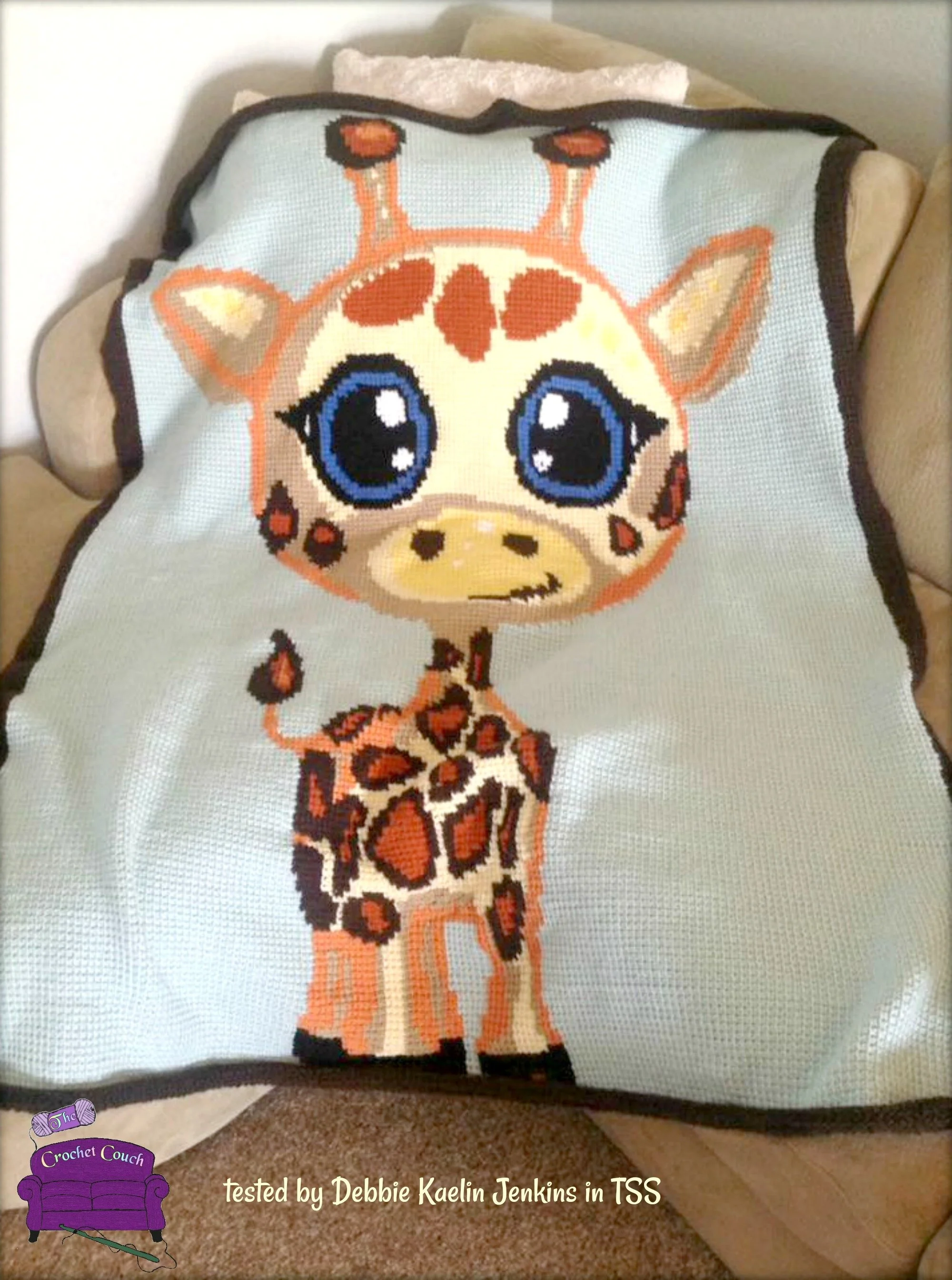 Baby Giraffe Afghan, SC or TSS Crochet Pattern