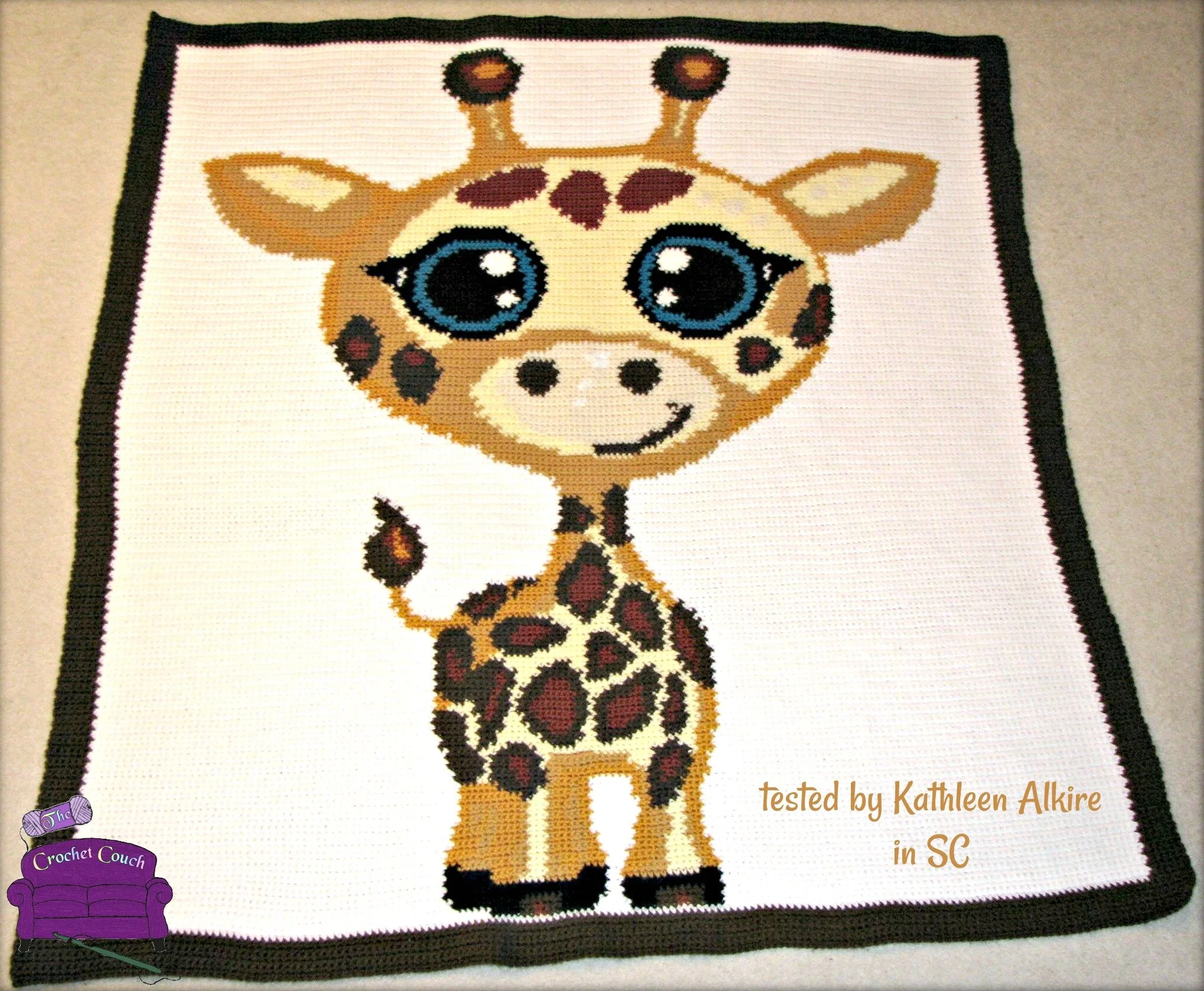 Baby Giraffe Afghan, SC or TSS Crochet Pattern