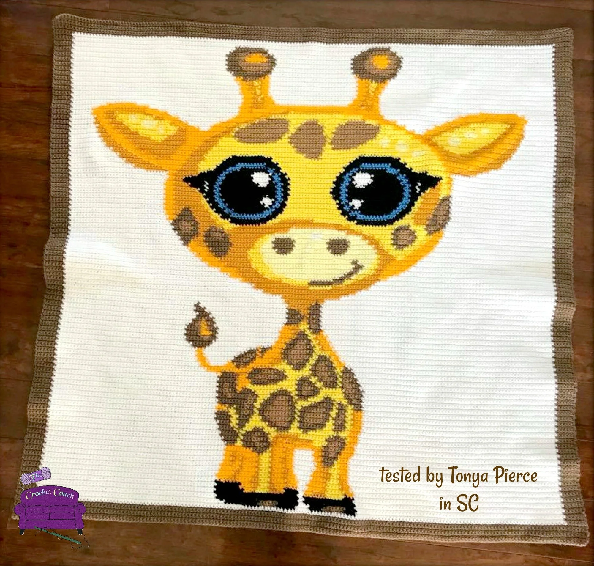 Baby Giraffe Afghan, SC or TSS Crochet Pattern