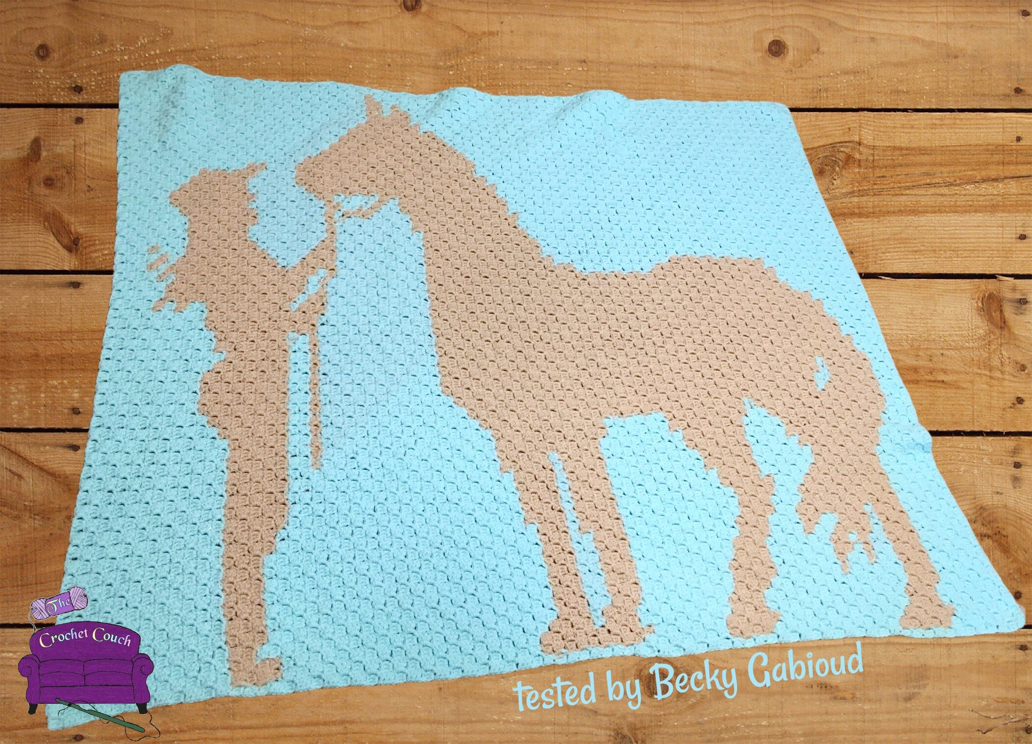 Horse and Rider, Silhouette Afghan, C2C Crochet Pattern