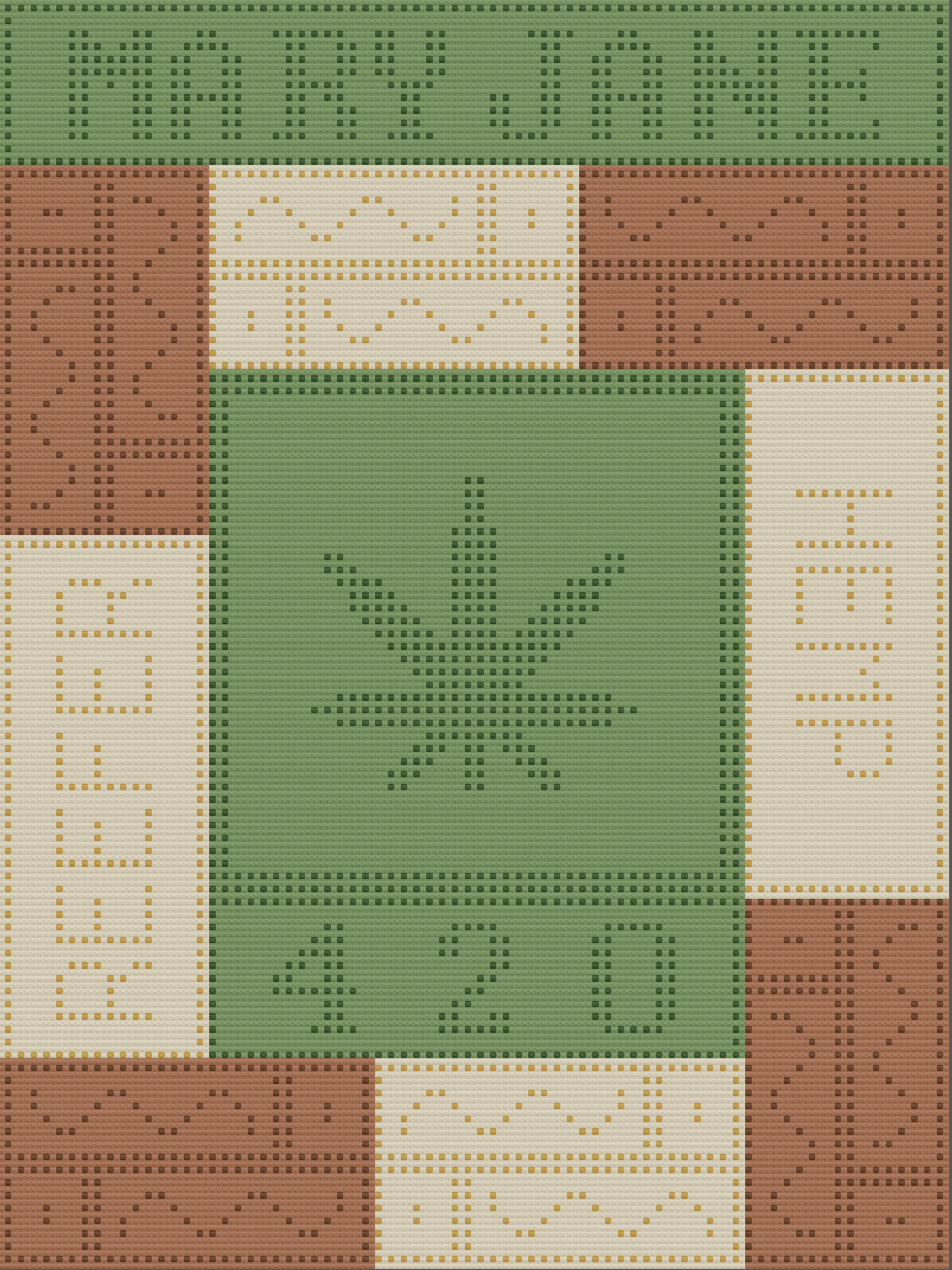Marijuana Afghan, Bobble Stitch Crochet Pattern