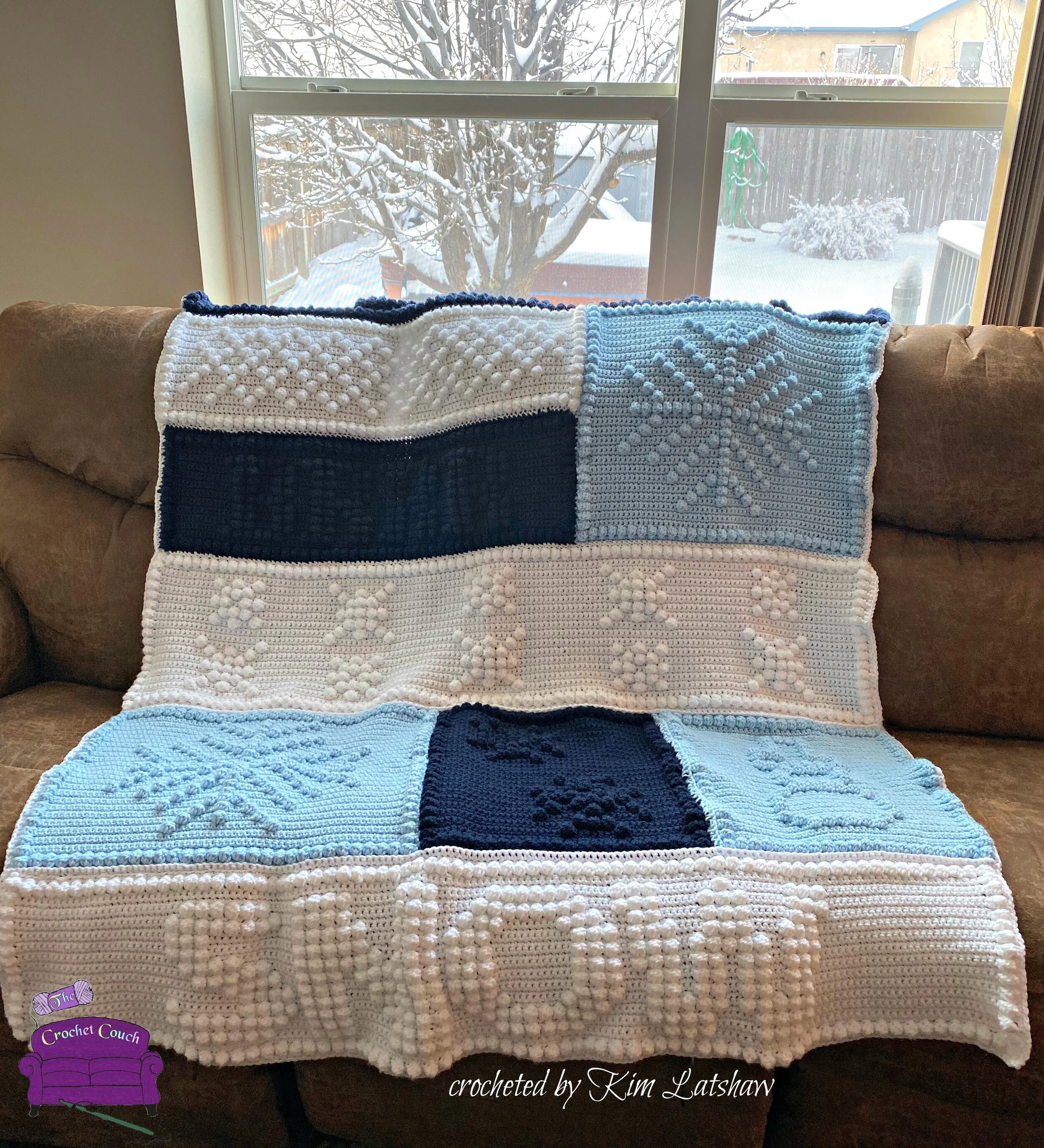 Let It Snow Afghan, Bobble Stitch Crochet Pattern