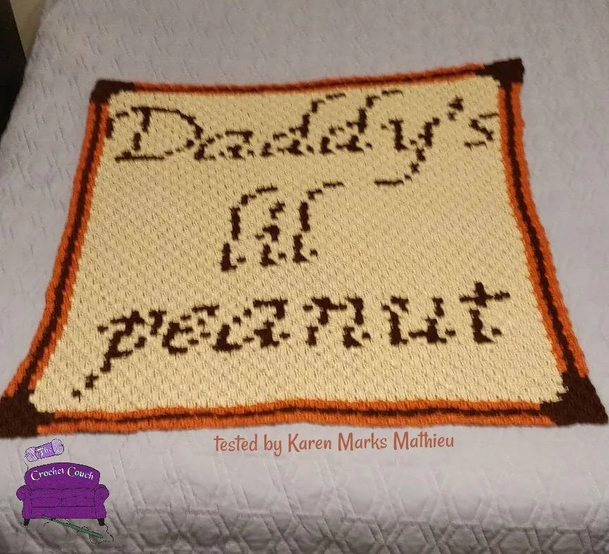 Daddy’s Lil Peanut Baby Afghan, C2C Crochet Pattern