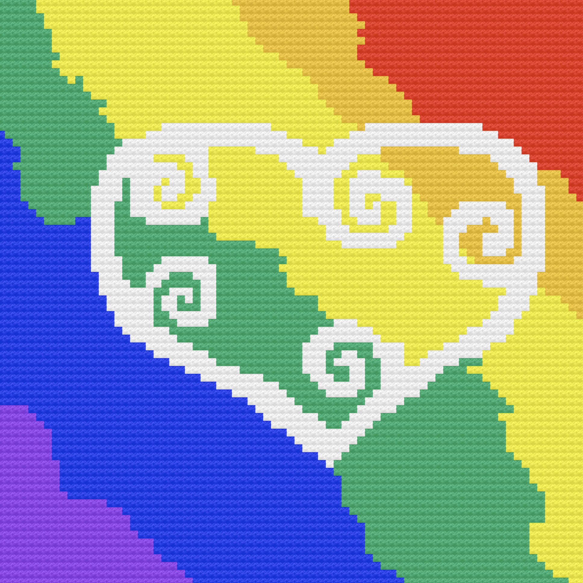Rainbow Heart Afghan, C2C Crochet Pattern