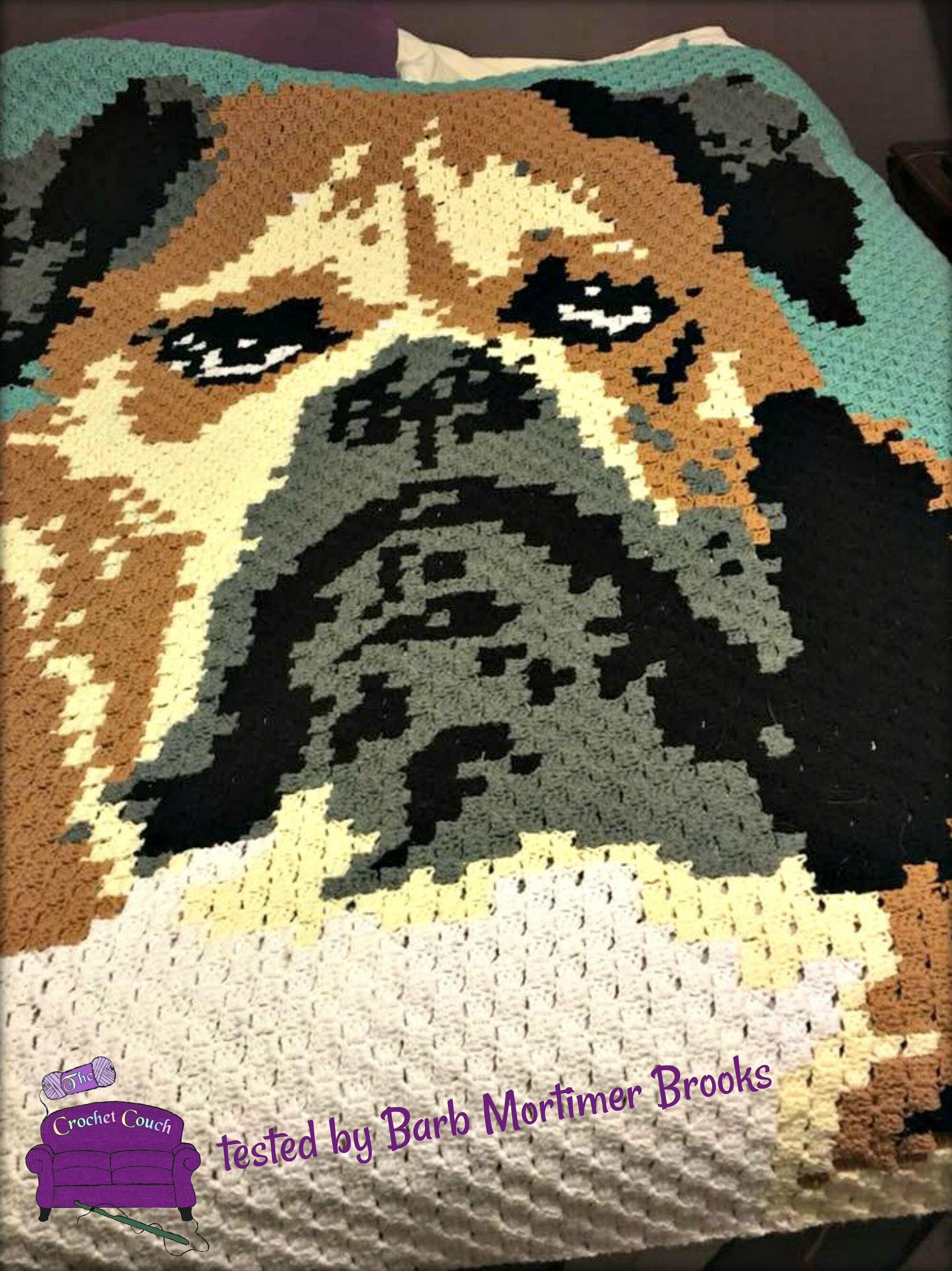 British Bulldog Afghan, C2C Crochet Pattern, Written Row by Row, Color Counts, Instant Download, C2C Graph, C2C Pattern, Graphgan Pattern, Corner to Corner, Graphgan, Crochet Pattern