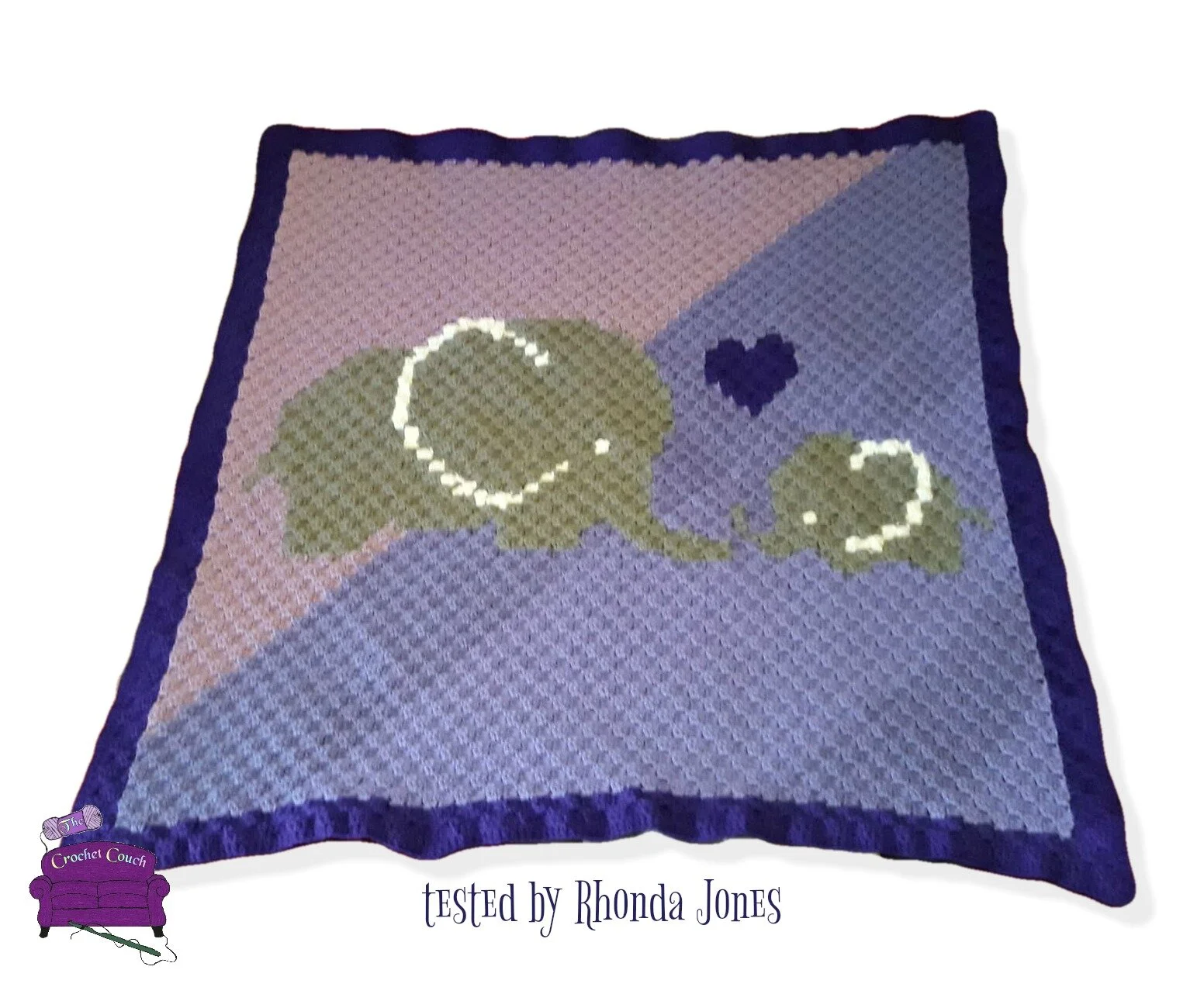 Elephant Mommy and Baby Afghan, C2C Crochet Pattern