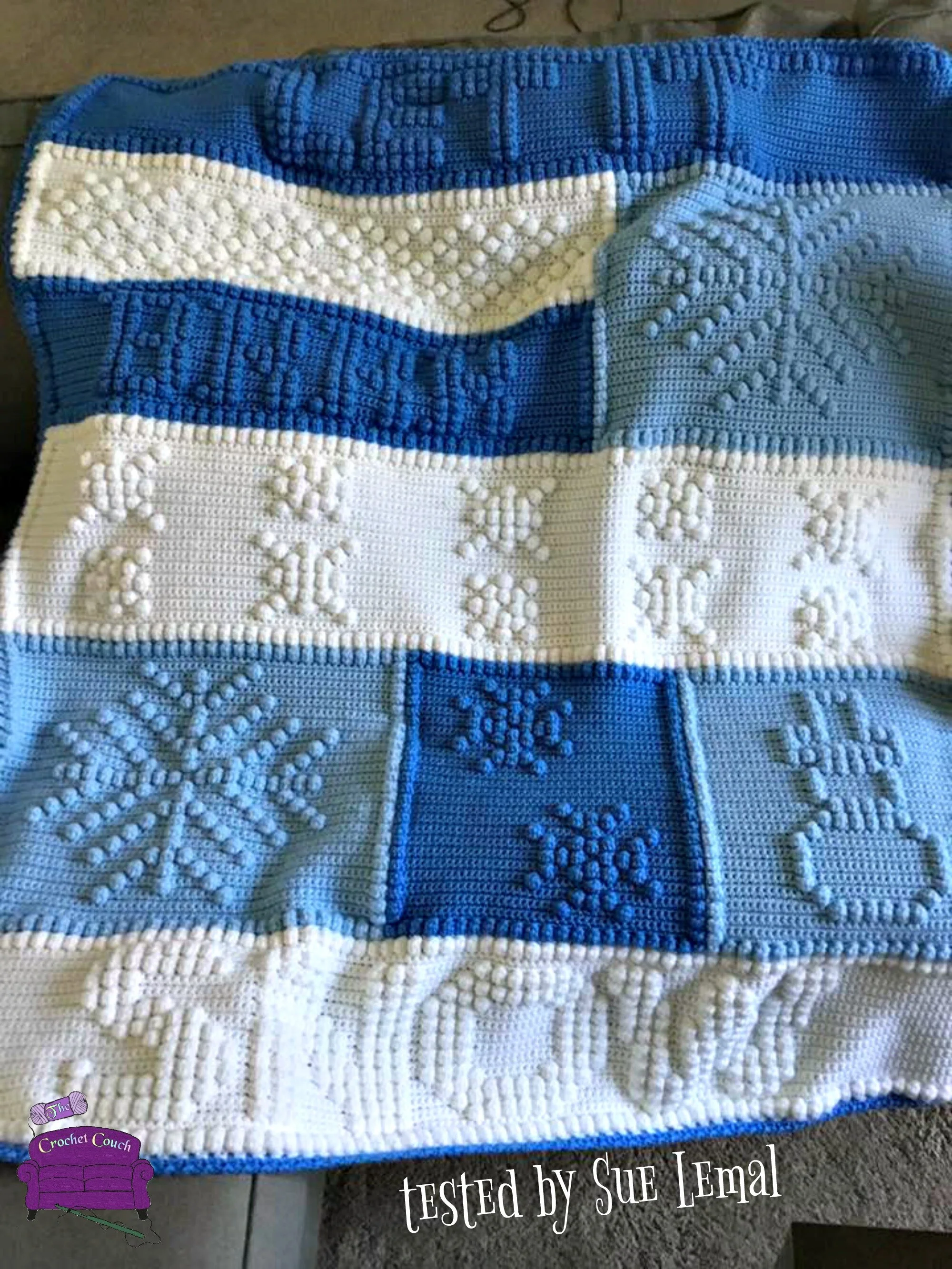 Let It Snow Afghan, Bobble Stitch Crochet Pattern