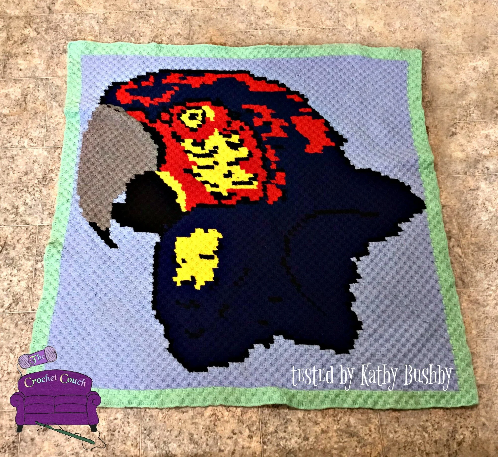 Macaw Afghan, C2C Crochet Pattern