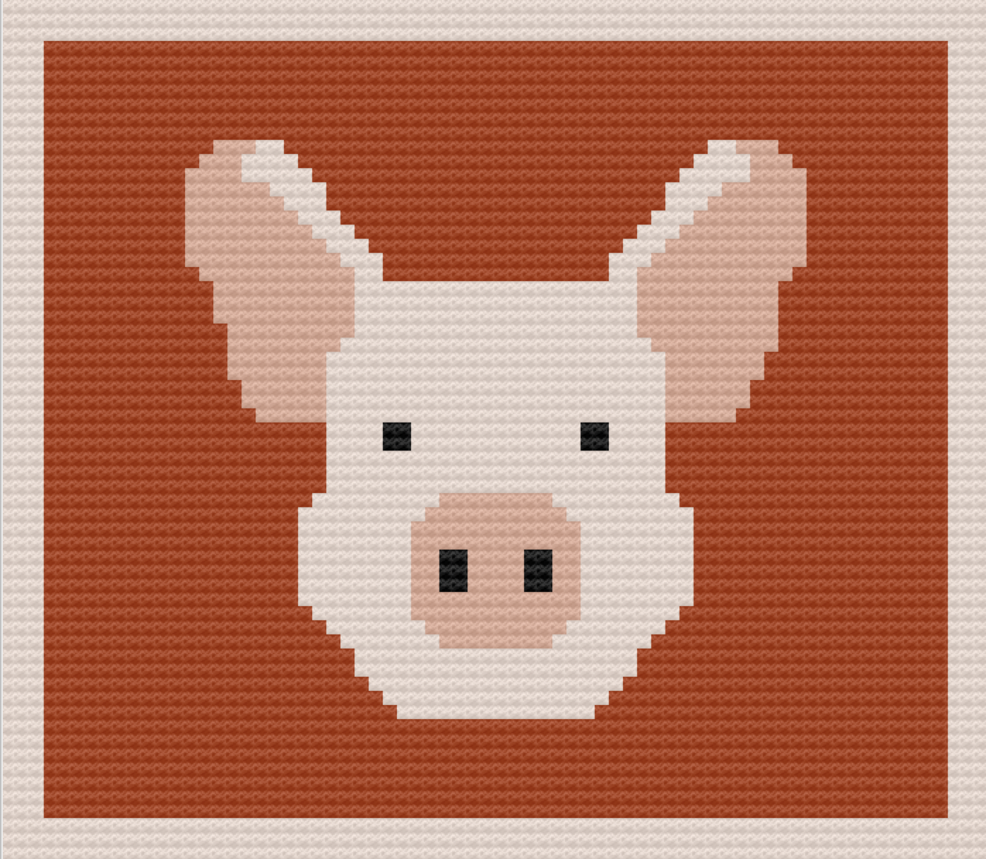 Pig Face Afghan, C2C Crochet Pattern, Written Row by Row, Color Counts, Instant Download, C2C Graph, C2C Pattern, Graphgan Pattern, Corner to Corner, Graphgan, Crochet Pattern