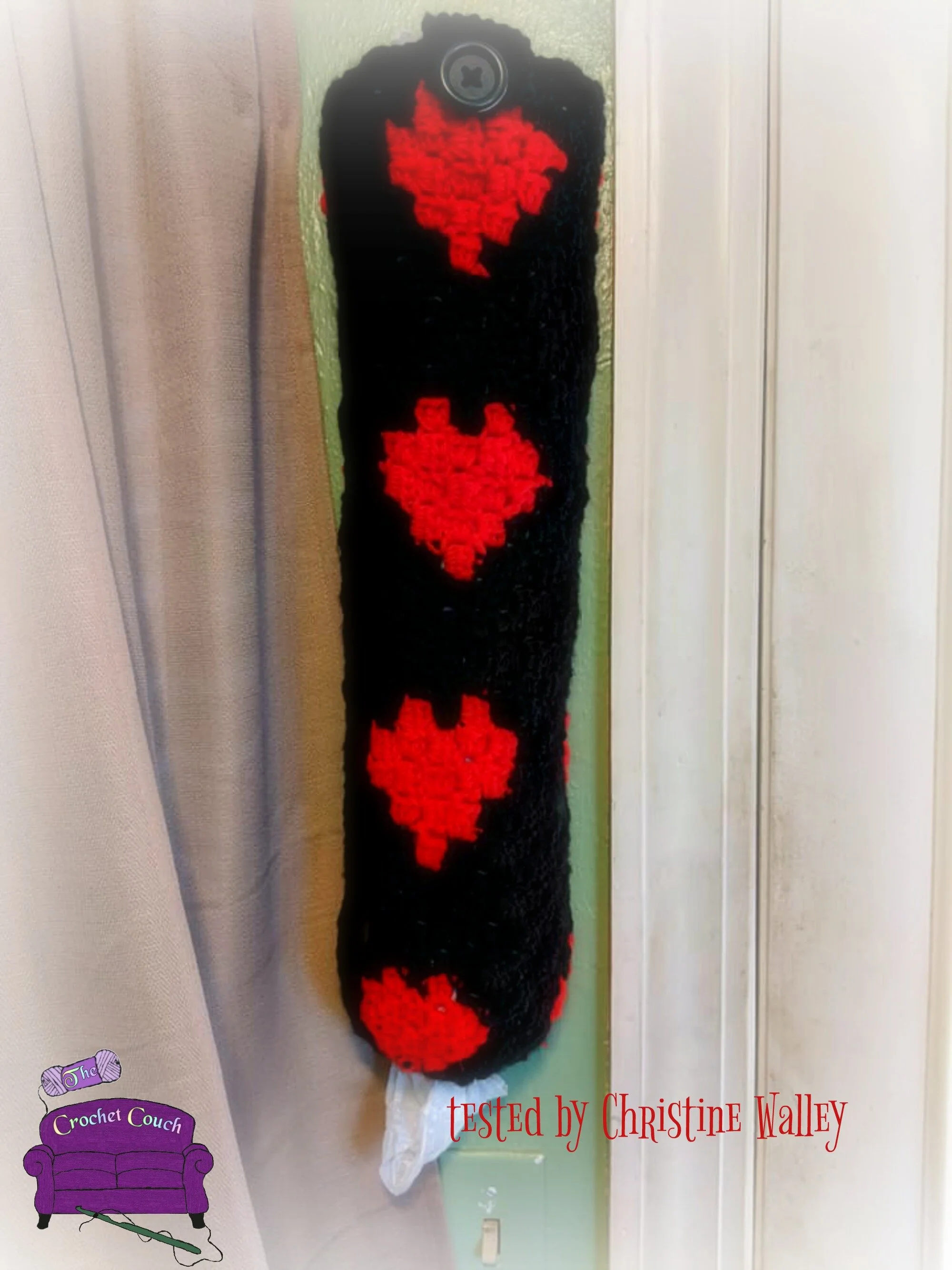 Hearts Grocery Bag Holder, C2C Crochet Pattern