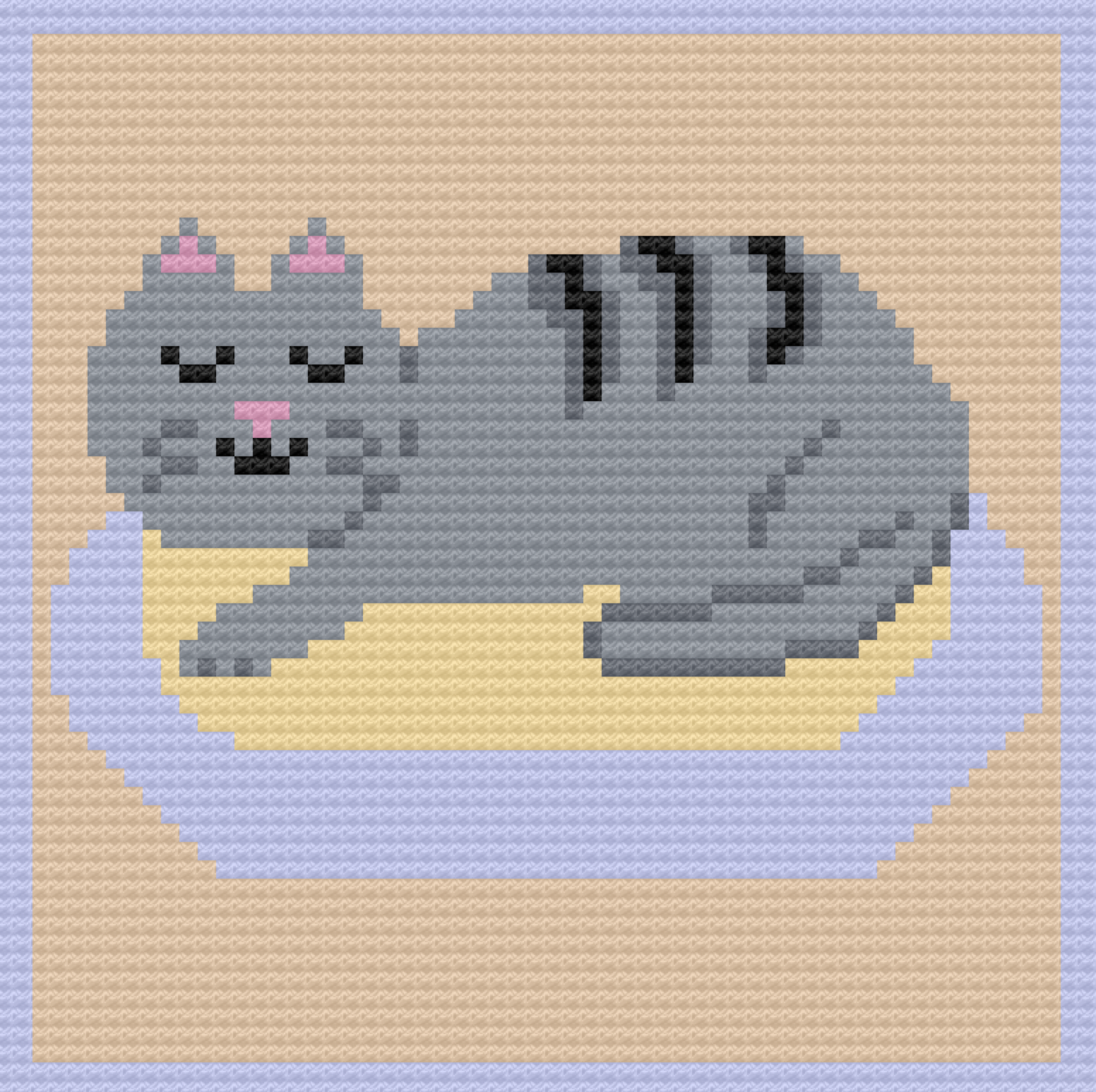 Sleeping Kitty Baby Afghan, C2C Crochet Pattern, Written Row by Row, Color Counts, Instant Download, C2C Graph, C2C Pattern, Graphgan Pattern, Corner to Corner, Graphgan, Crochet Pattern