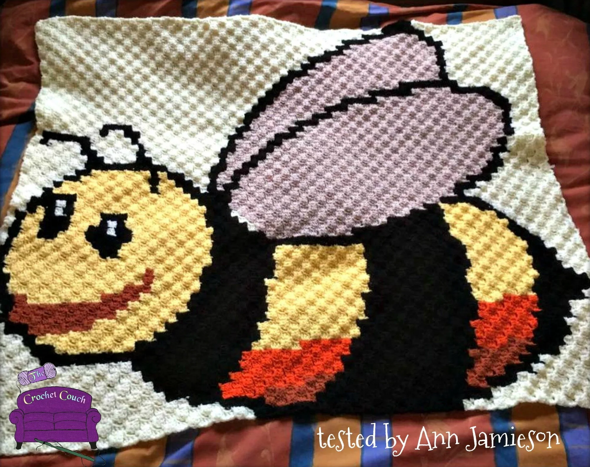 Bumblebee Kids Afghan, C2C Crochet Pattern, Written Row by Row, Color Counts, Instant Download, C2C Graph, C2C Pattern, Graphgan Pattern, Corner to Corner, Graphgan, Crochet Pattern