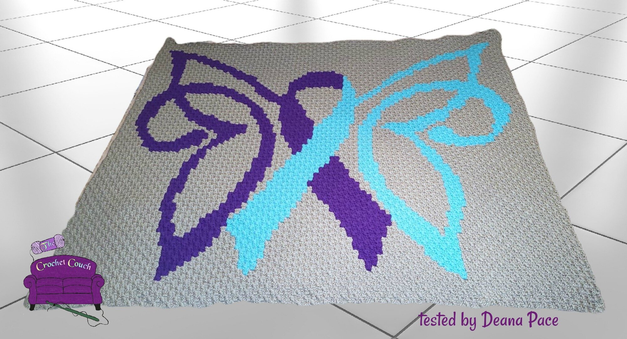 Butterfly Ribbon Afghan, C2C Crochet Pattern