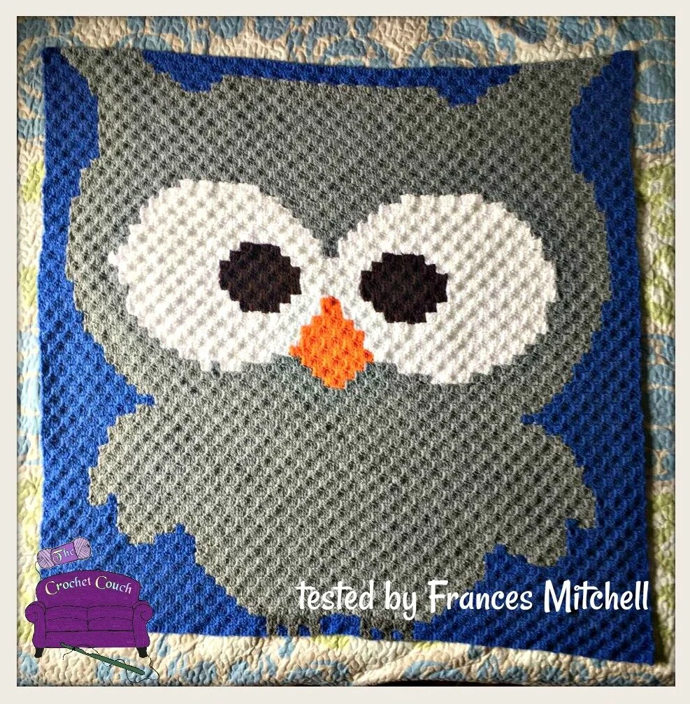 Owl Baby Afghan, C2C Crochet Pattern