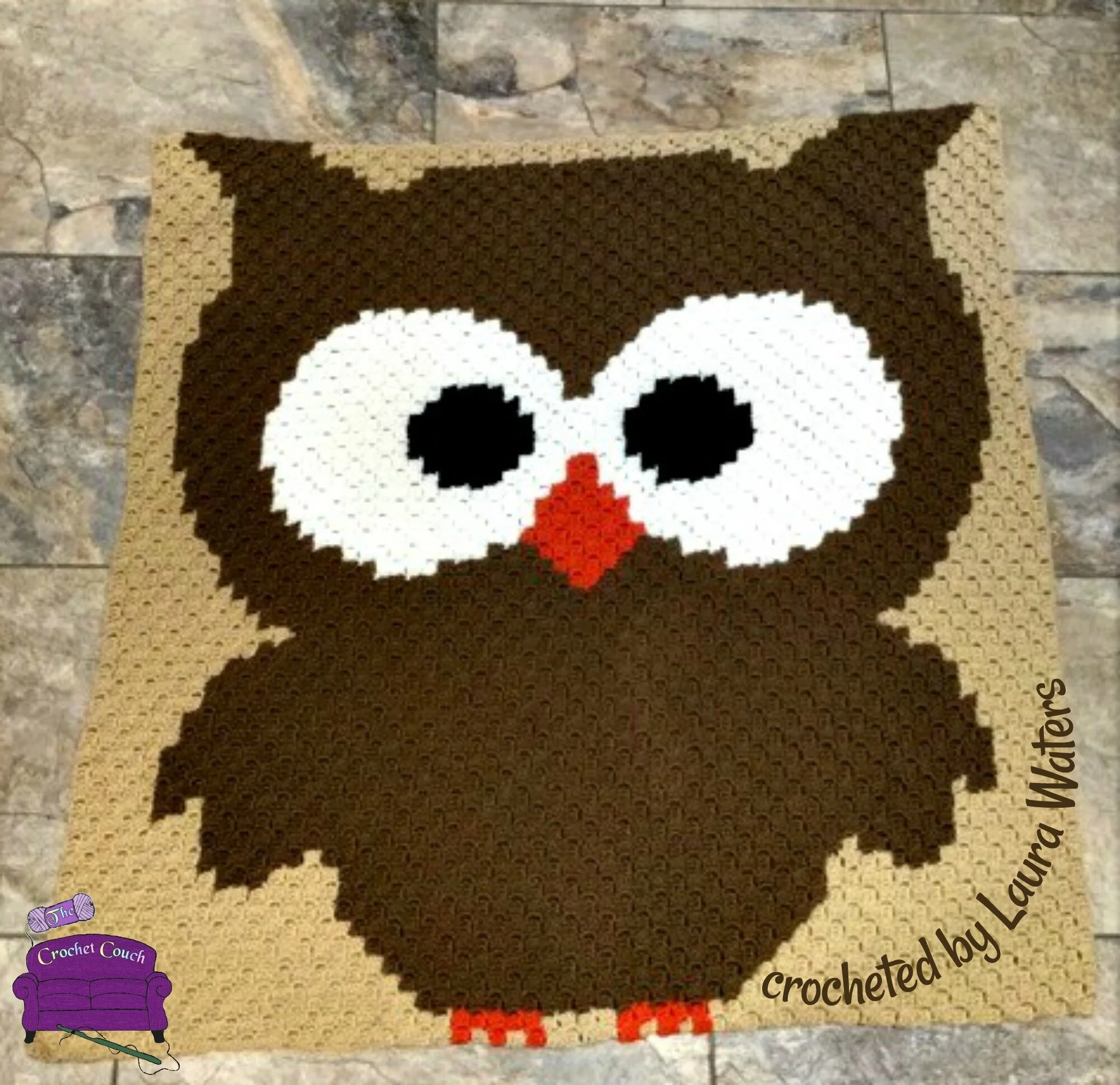 Owl Baby Afghan, C2C Crochet Pattern