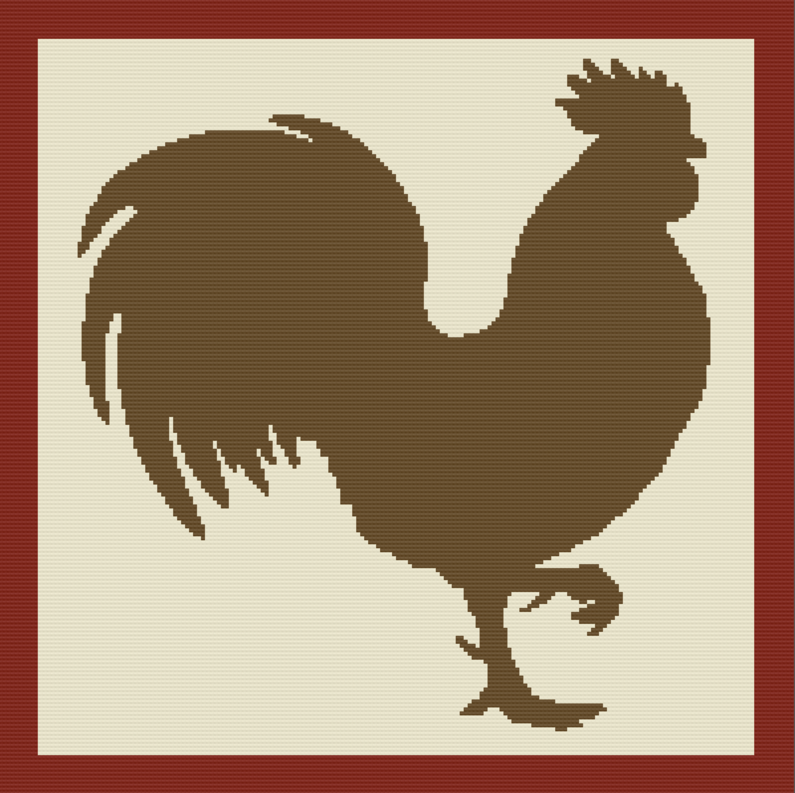 Rooster Silhouette Afghan, SC or TSS Crochet Pattern